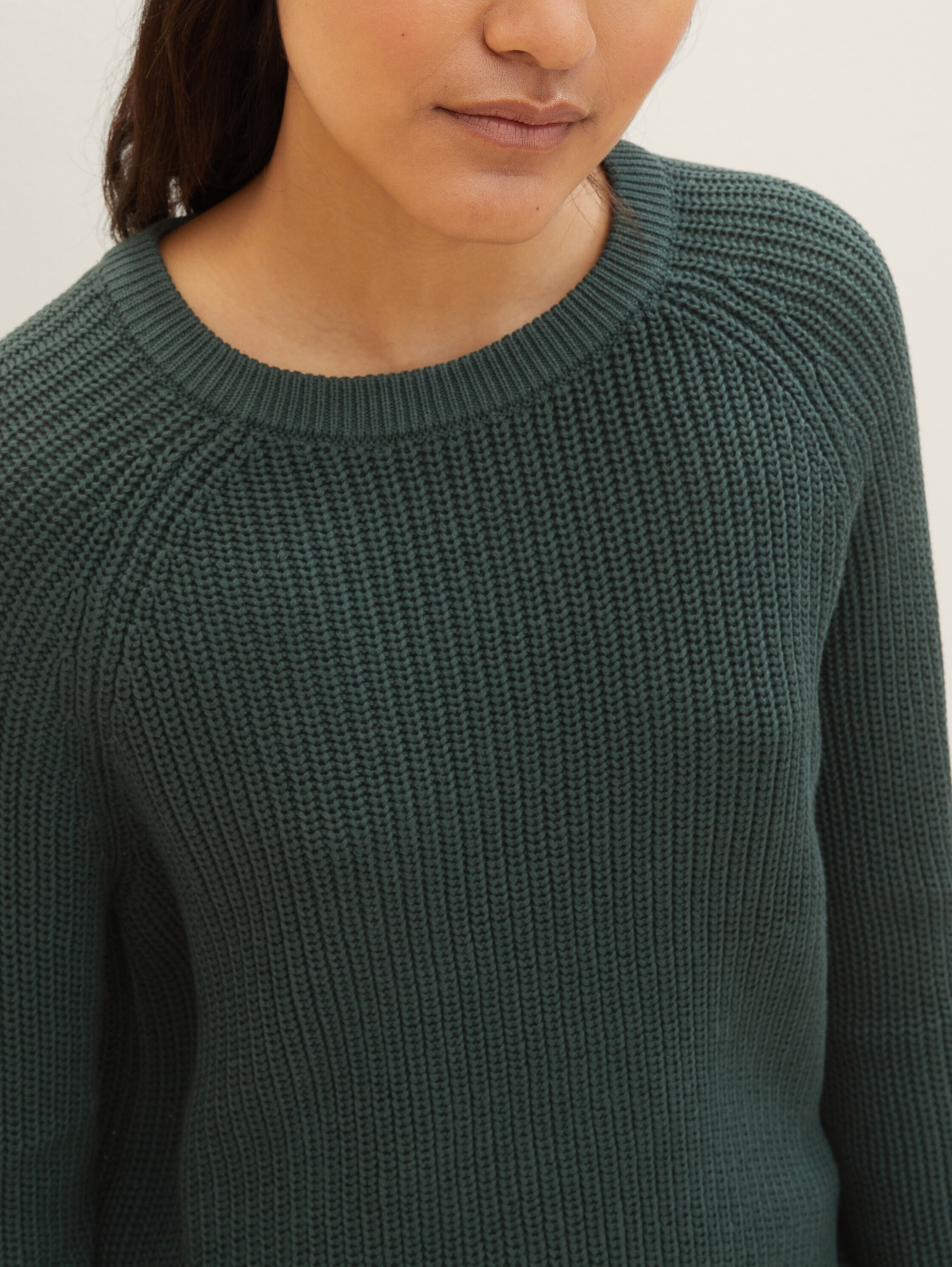 Pull à manches raglan - huntsman green - Vue de face du modèle