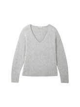 Ausgewählt, Strickpullover mit V-Ausschnitt von Tom Tailor, grau