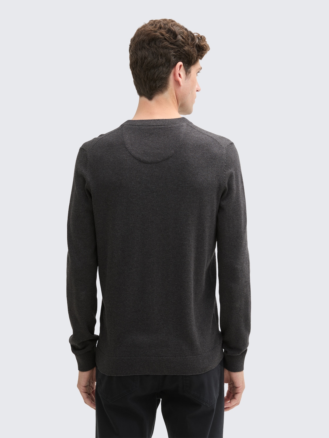 Strickpullover aus Baumwolle - Black Grey Melange