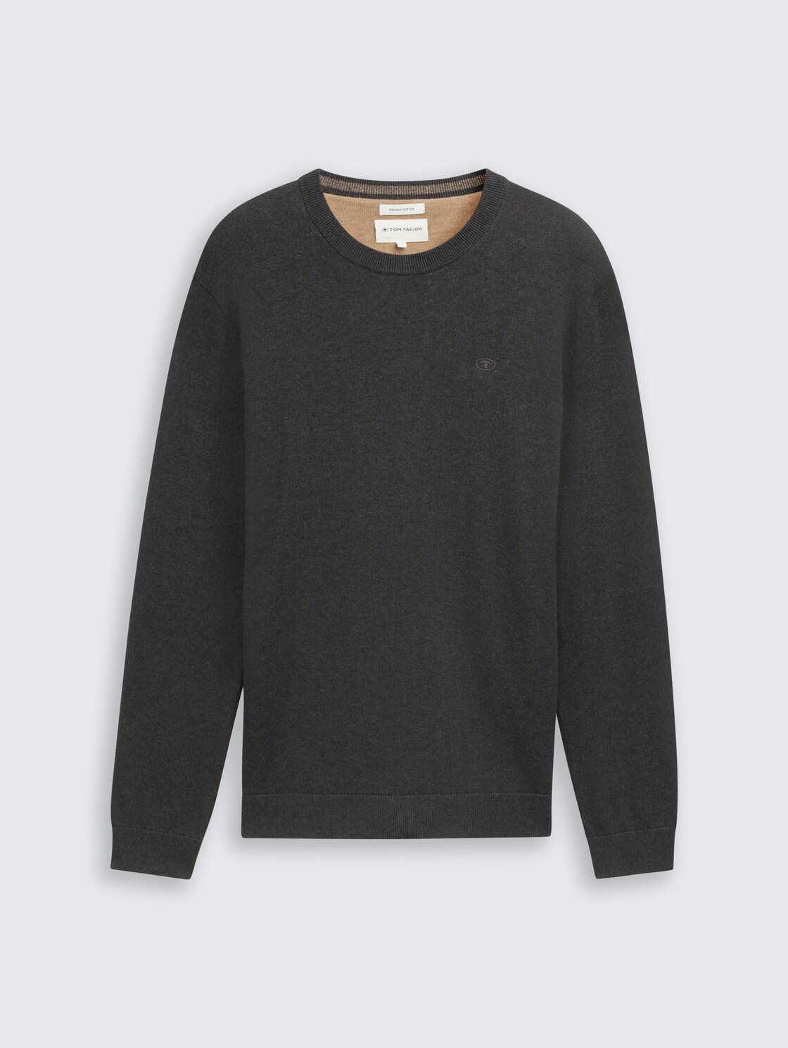 Strickpullover aus Baumwolle - Black Grey Melange