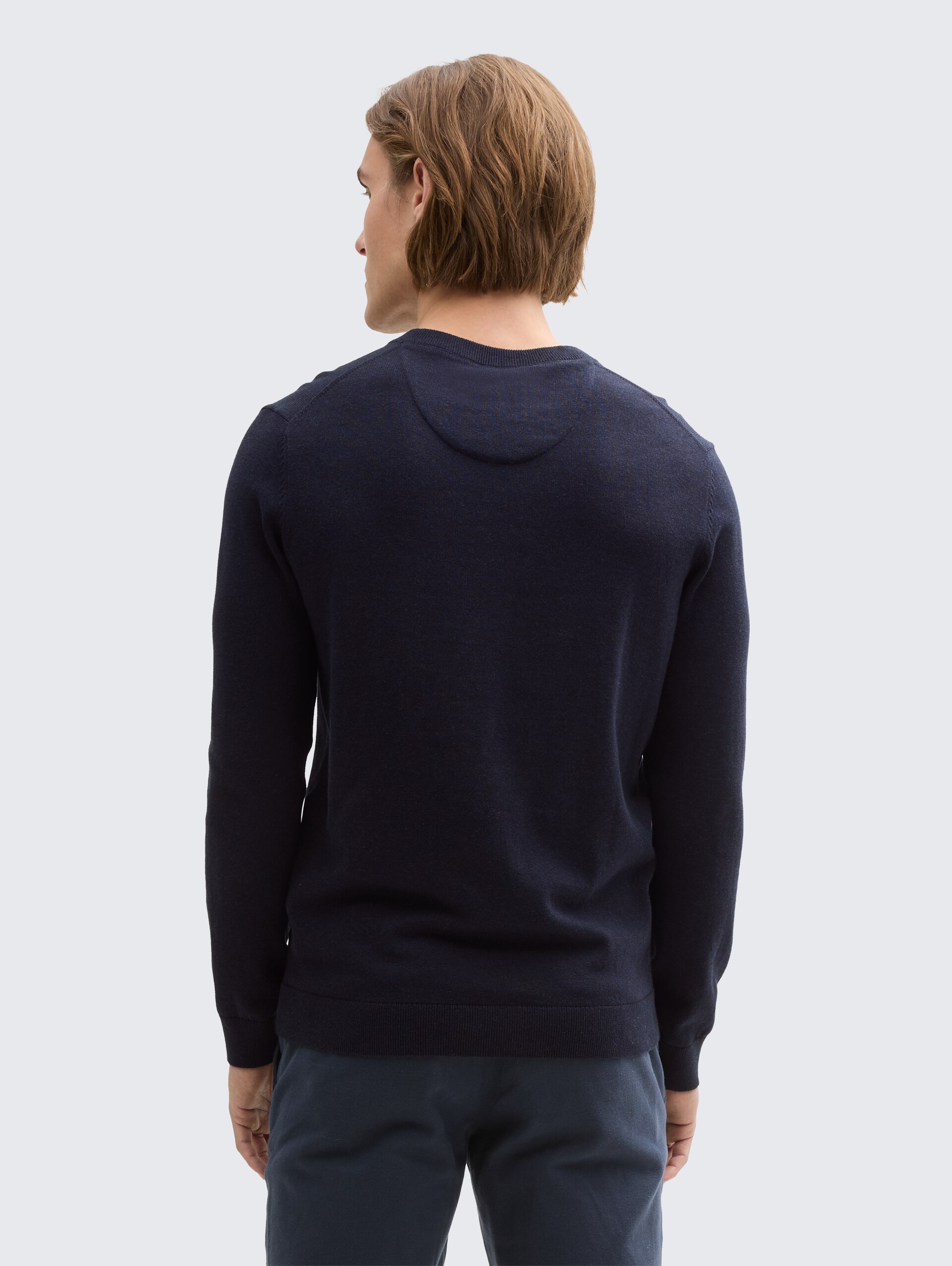 Strickpullover aus Baumwolle - Knitted Navy Melange