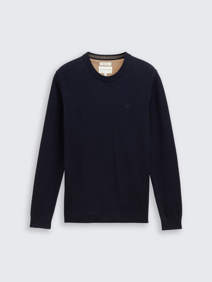 Cotton knit jumper by Men, Knitted Navy Melange