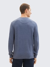 Pull en coton tricoté - vintage indigo blue melange