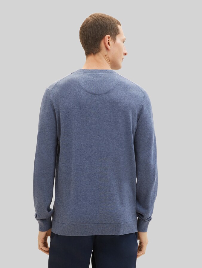 TOM TAILOR Maglione Uomo - Felpa A Maniche Lunghe Casuale In Cotone Sostenibile