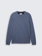 Pull en coton tricoté - vintage indigo blue melange