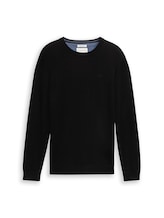 Geselecteerd, Gebreide trui van katoen door Tom Tailor, zwart