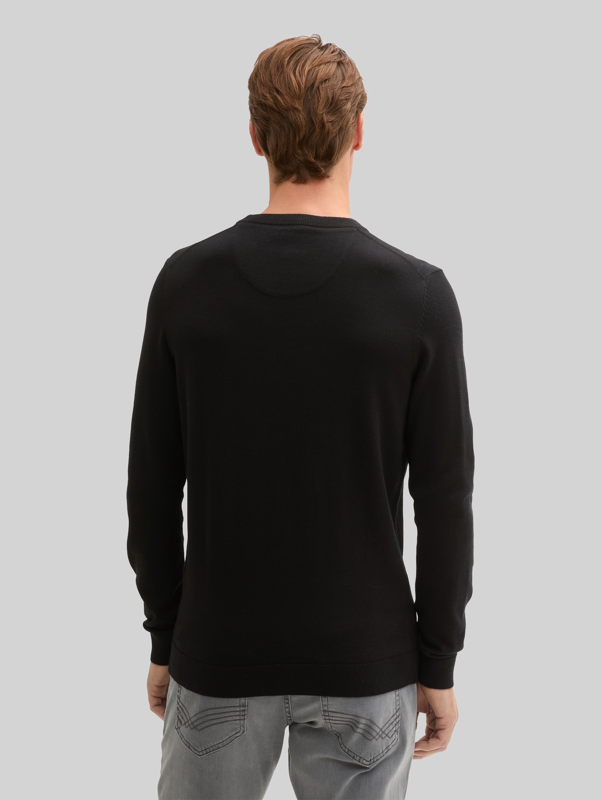Cotton knit jumper - Black
