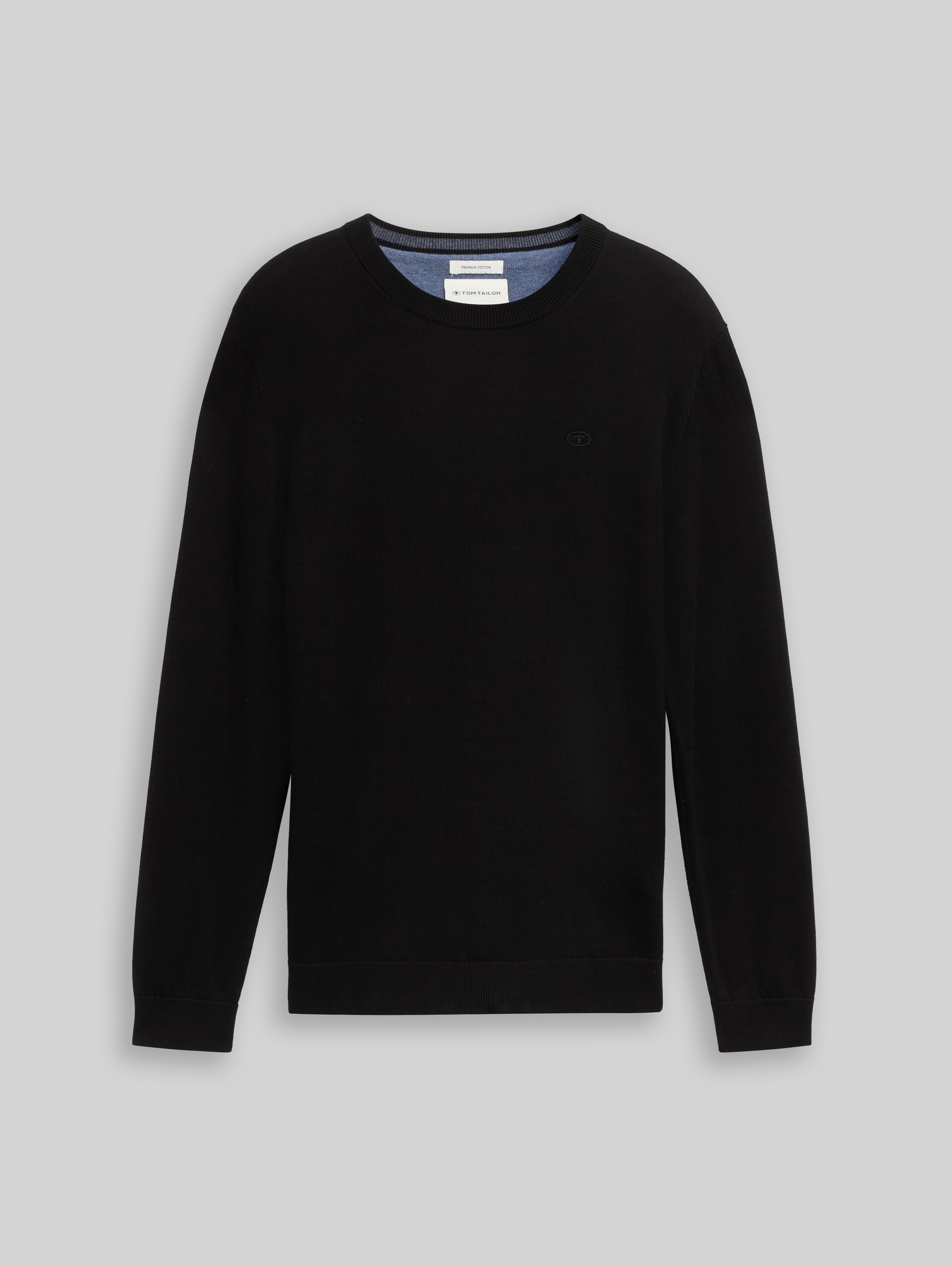 Cotton knit jumper - Black