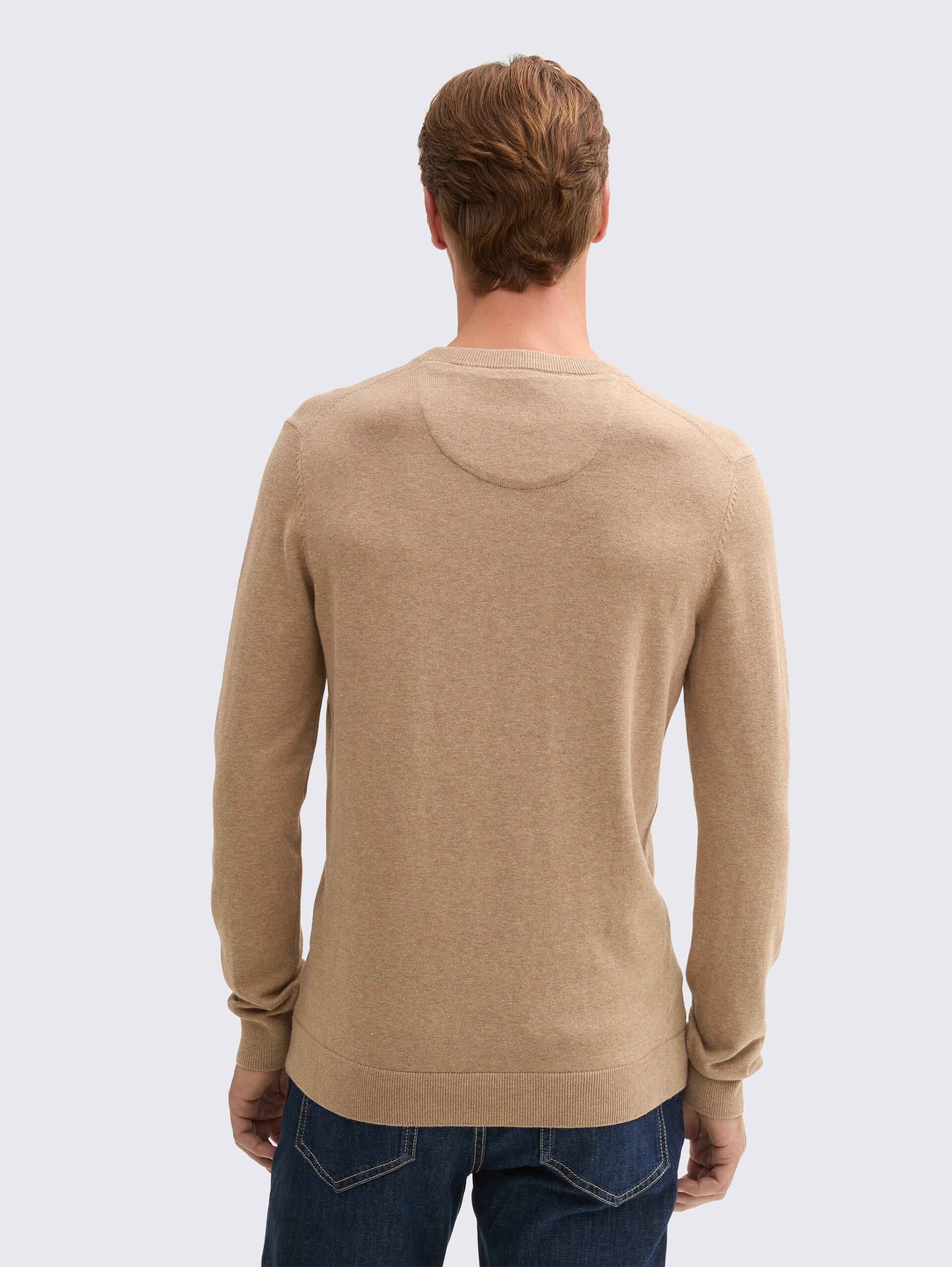 Strickpullover aus Baumwolle - hazel brown melange