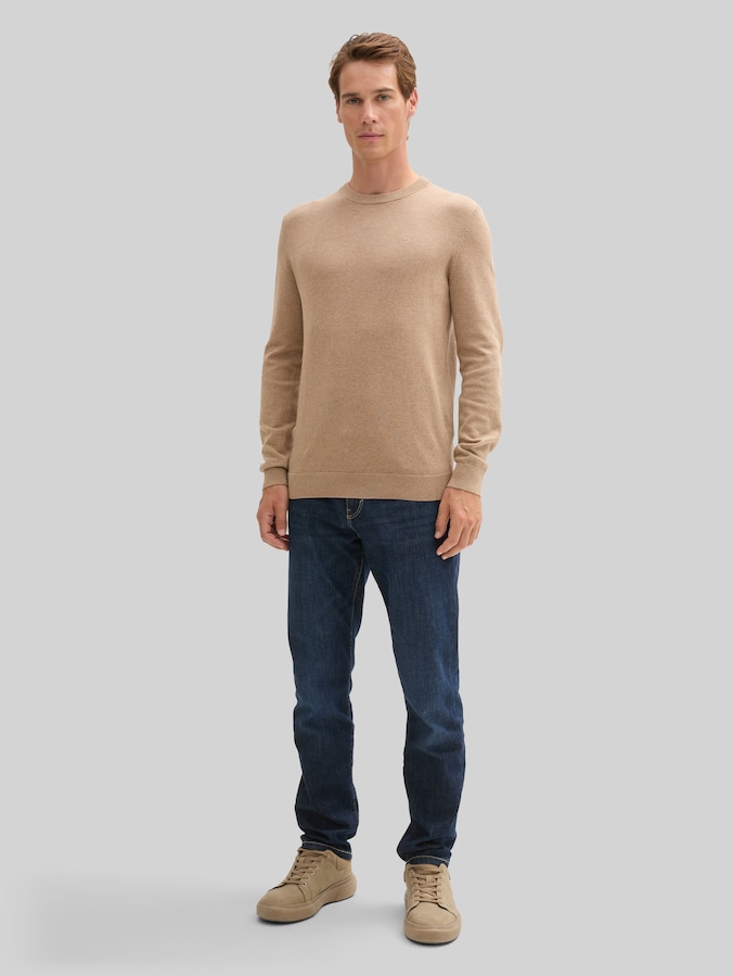 Strickpullover aus Baumwolle von Men, hazel brown melange