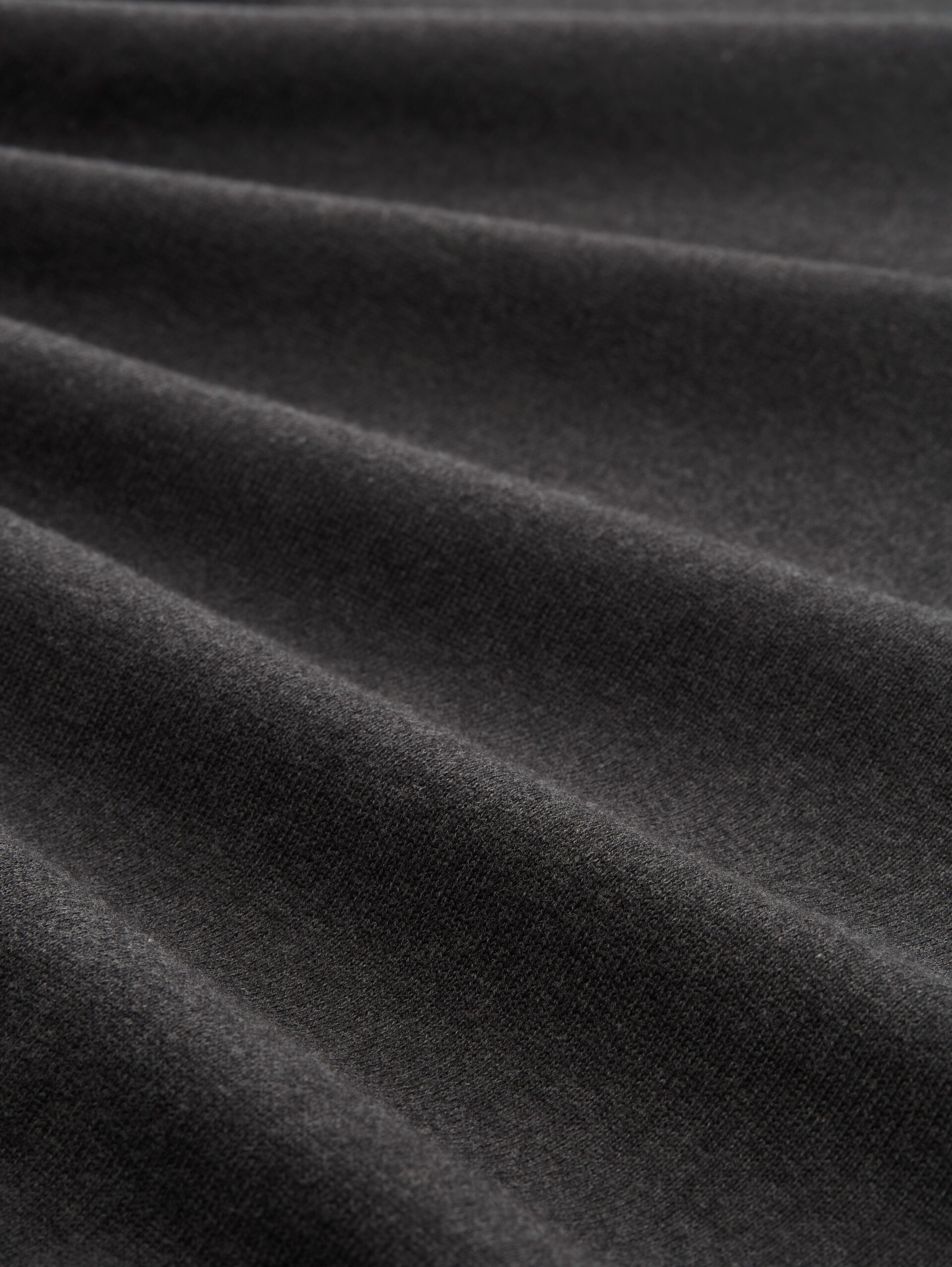 Strickpullover mit V-Ausschnitt - Black Grey Melange - Material-Ansicht