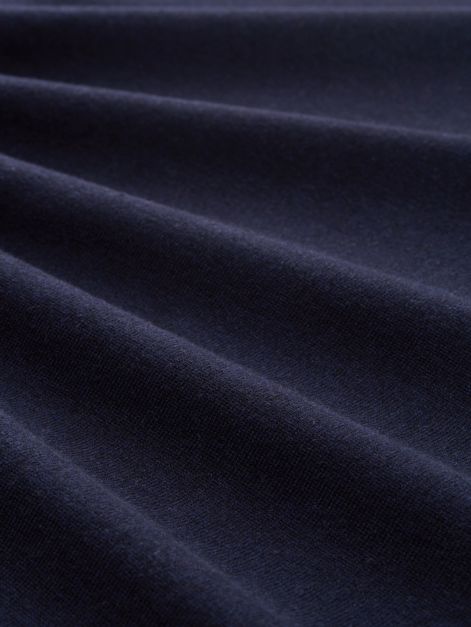 Strickpullover mit V-Ausschnitt - Knitted Navy Melange - Material-Ansicht