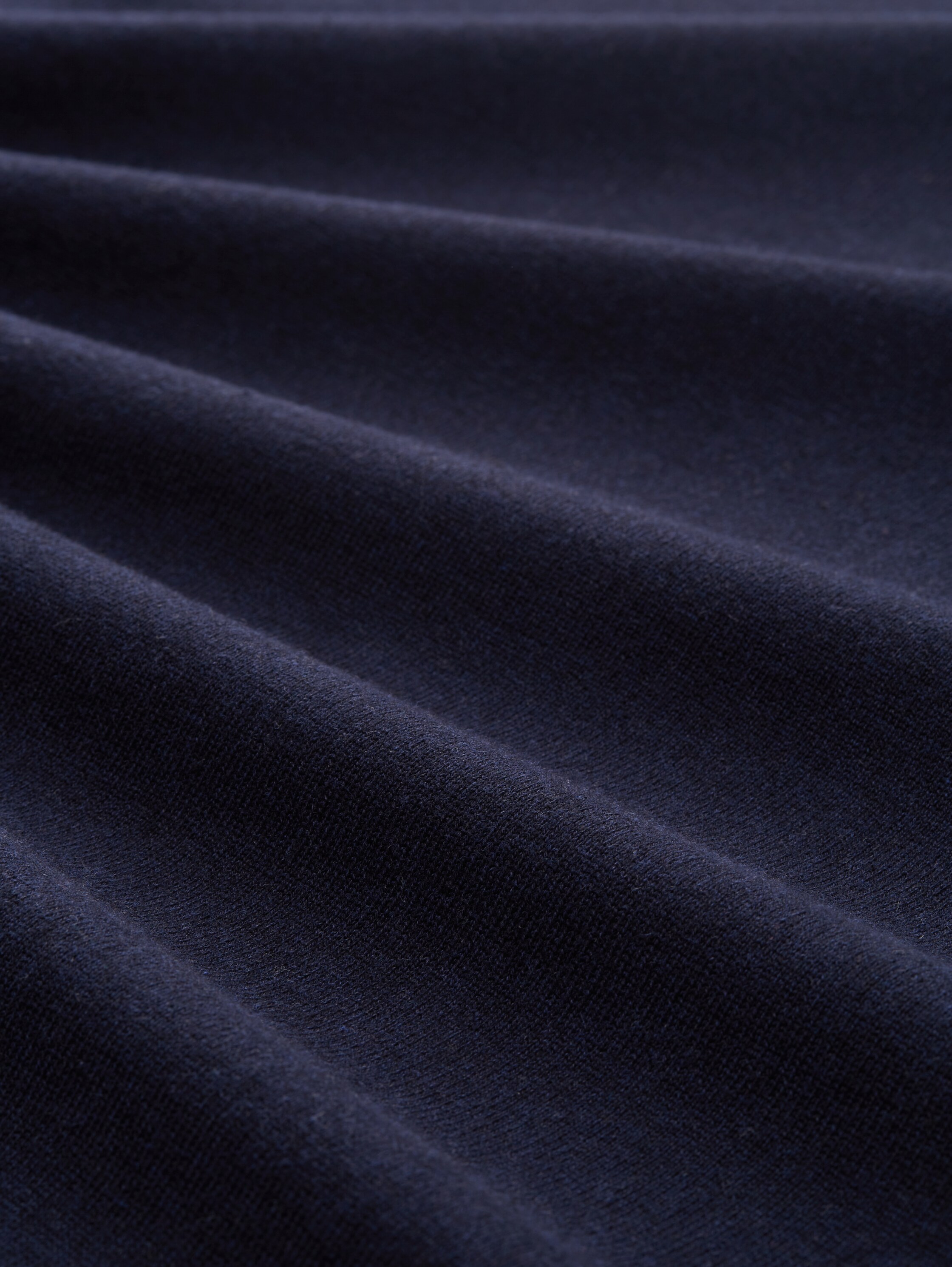 Gebreide trui met V-hals - knitted_navy_melange - 