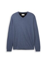 Non sélectionné, Pull en maille à col en V par , bleu