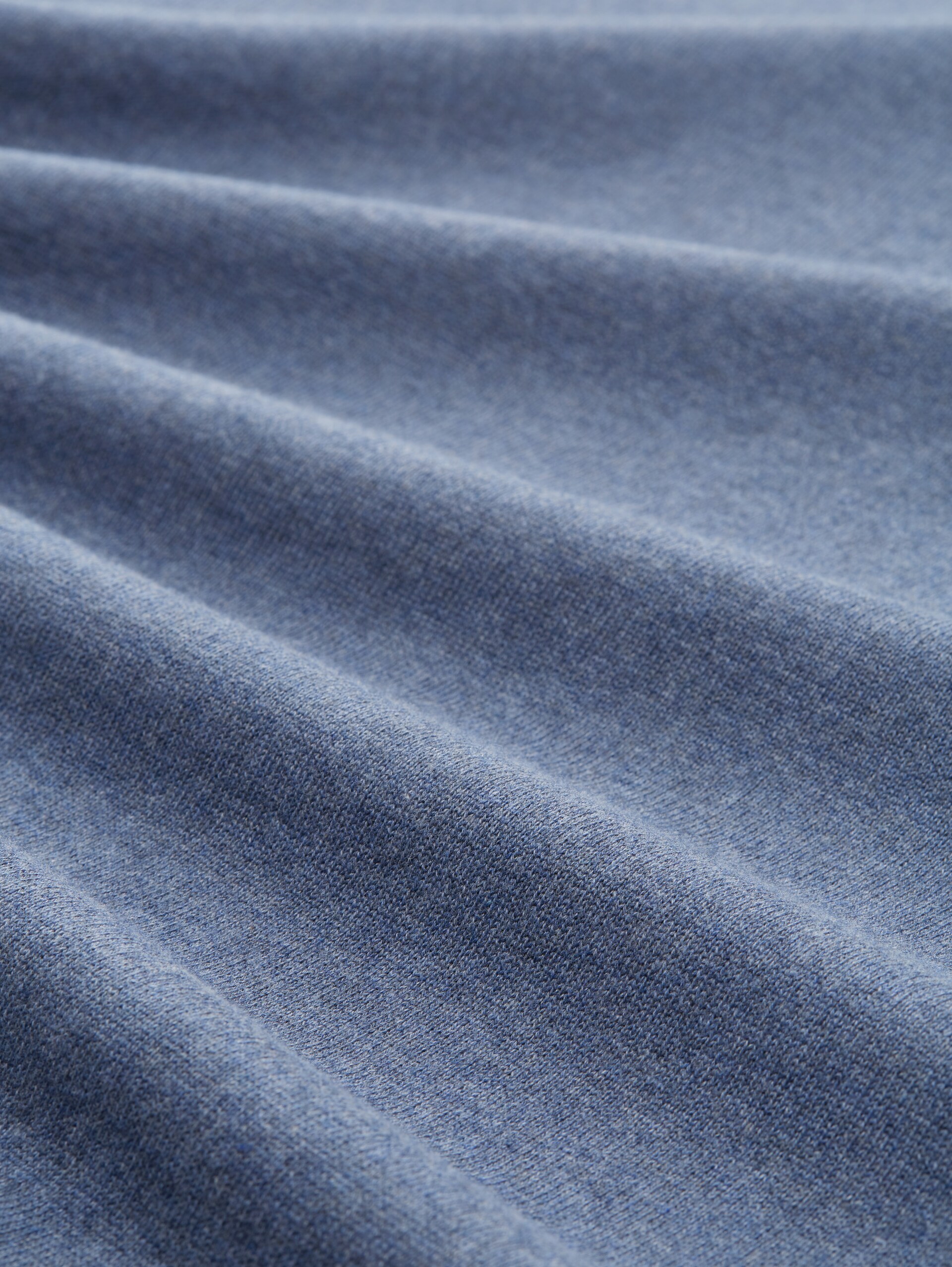 Gebreide trui met V-hals - vintage indigo blue melange - Materiaalweergave