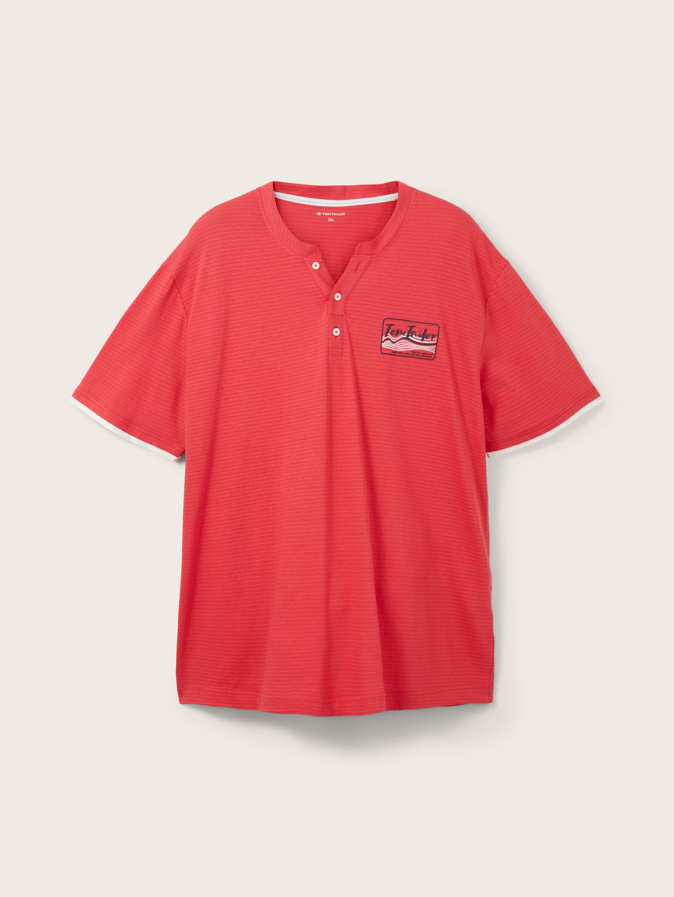 Plus Size - Gestreiftes T-Shirt - soft berry red - Vorder-Produkt-Ansicht