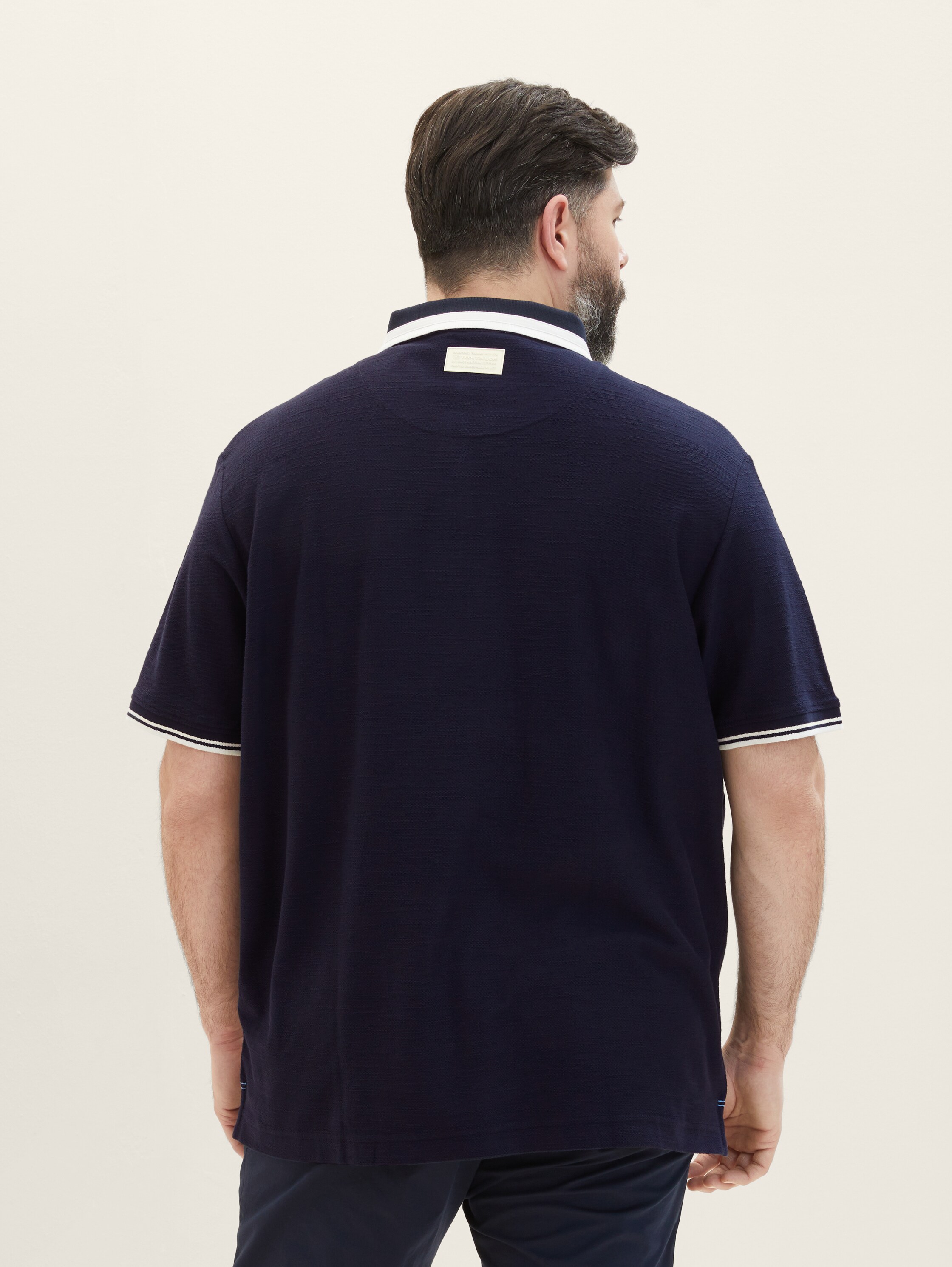 Plus Size - Poloshirt mit Logoprint - sky captain blue