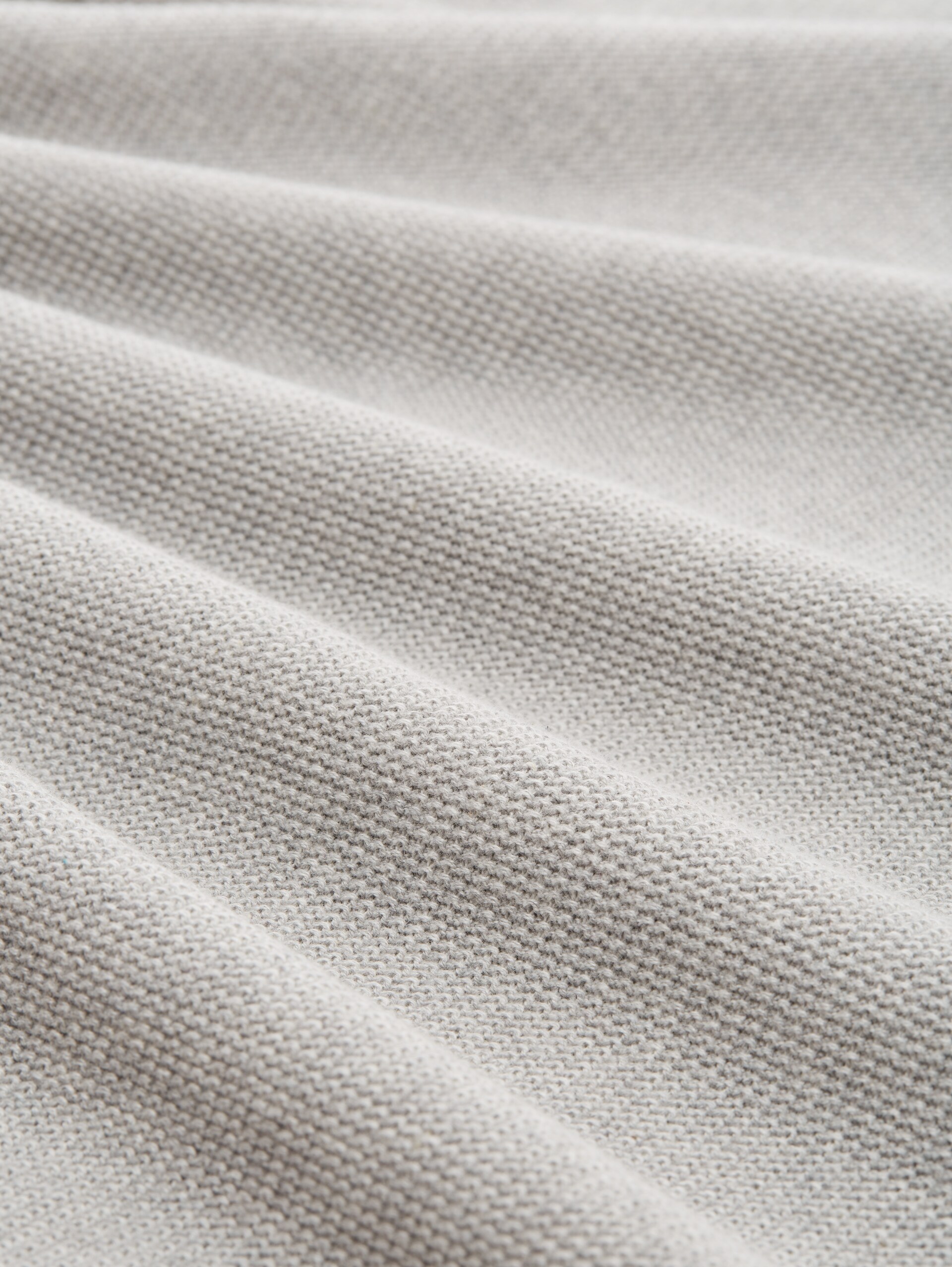 Gebreide trui met structuur - Light Soft Grey Melange - Materiaalweergave