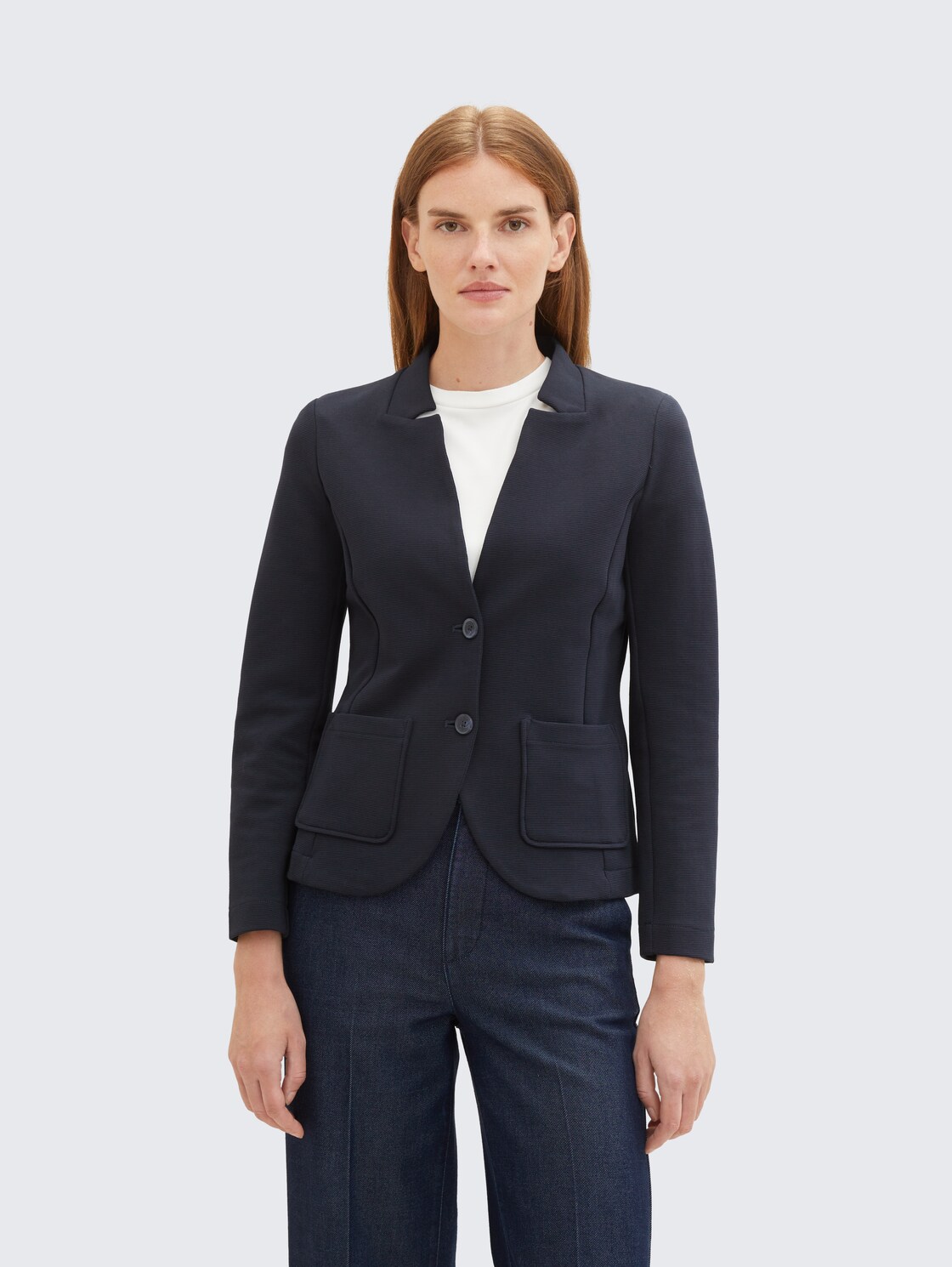 Slim Fit Blazer mit Ottoman Struktur - sky captain blue