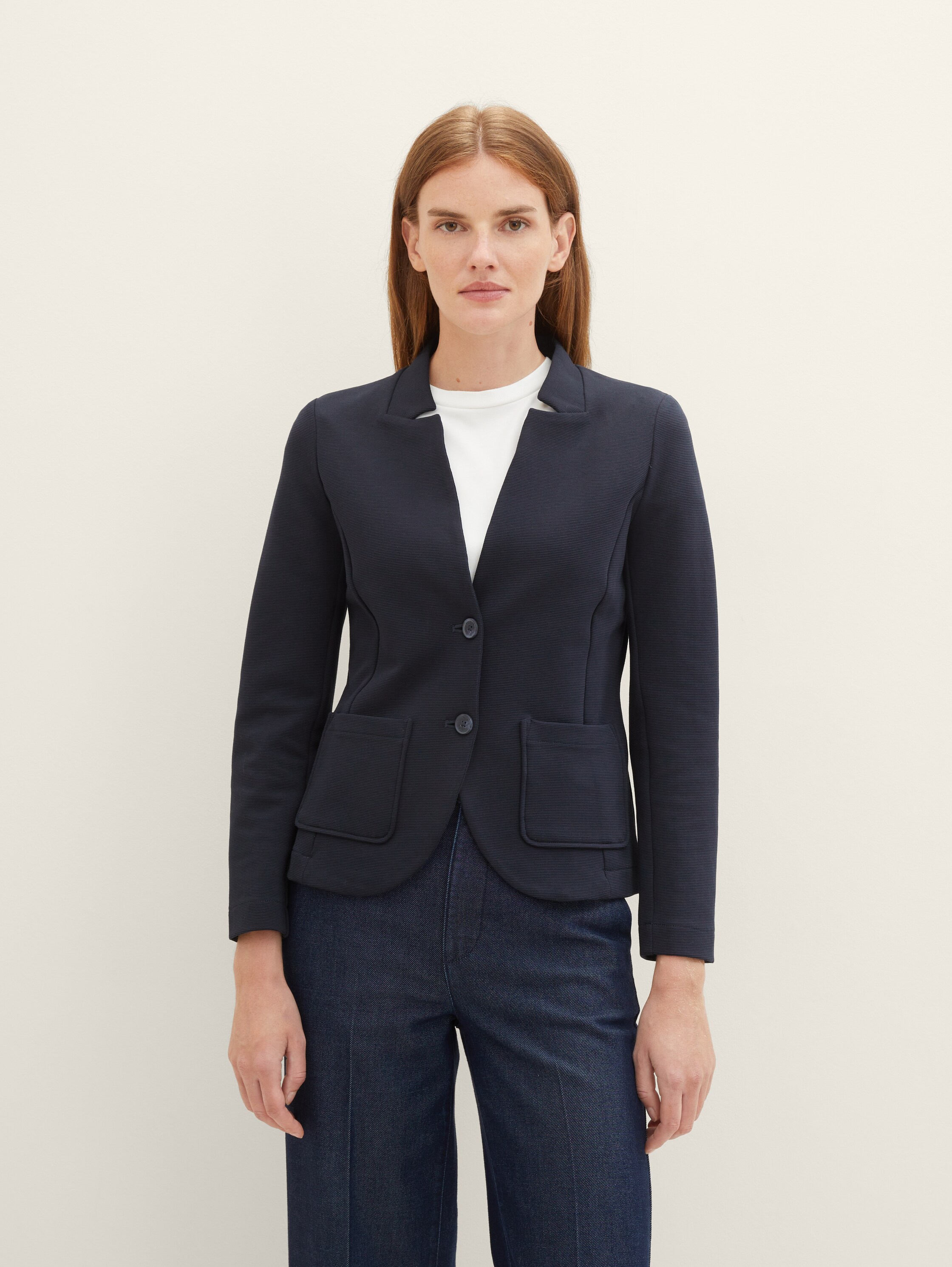 Slim Fit Blazer mit Ottoman-Struktur - 2
