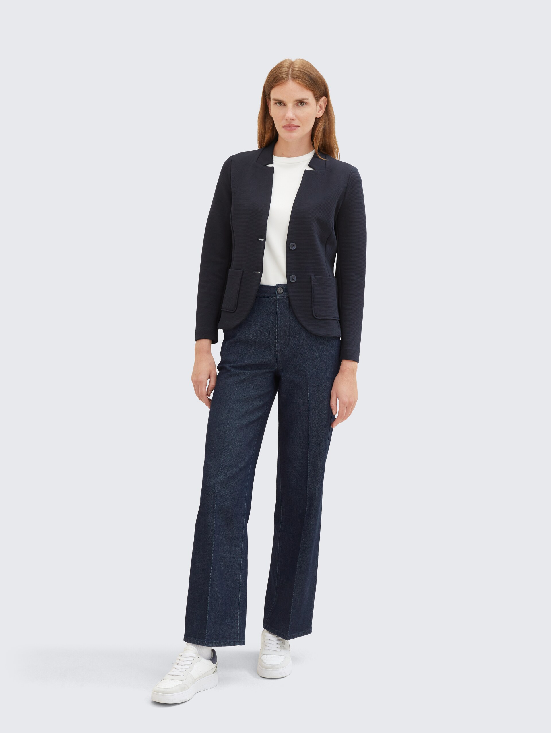 Slim Fit Blazer mit Ottoman Struktur - sky captain blue