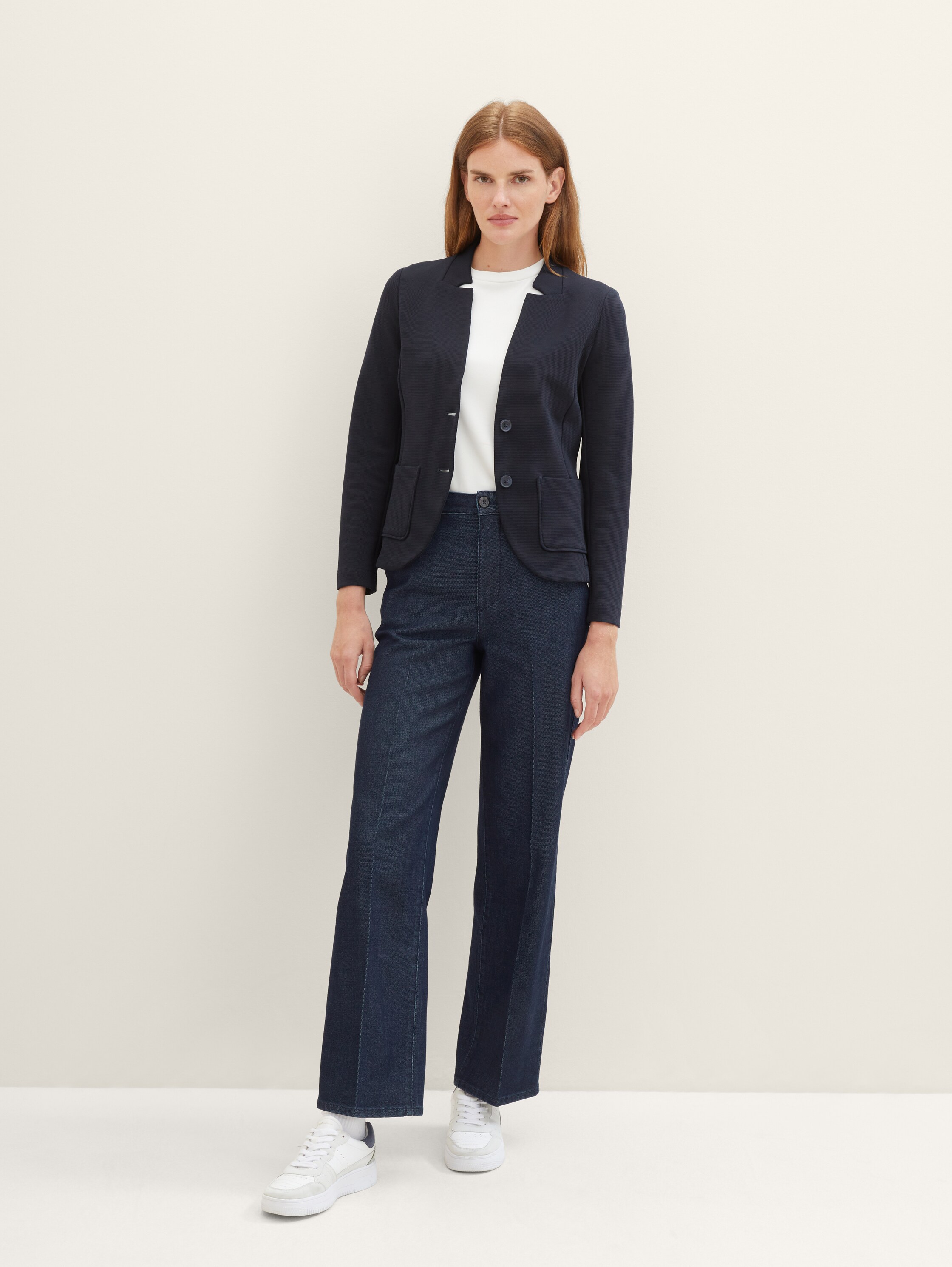 Slim Fit Blazer mit Ottoman-Struktur - 1