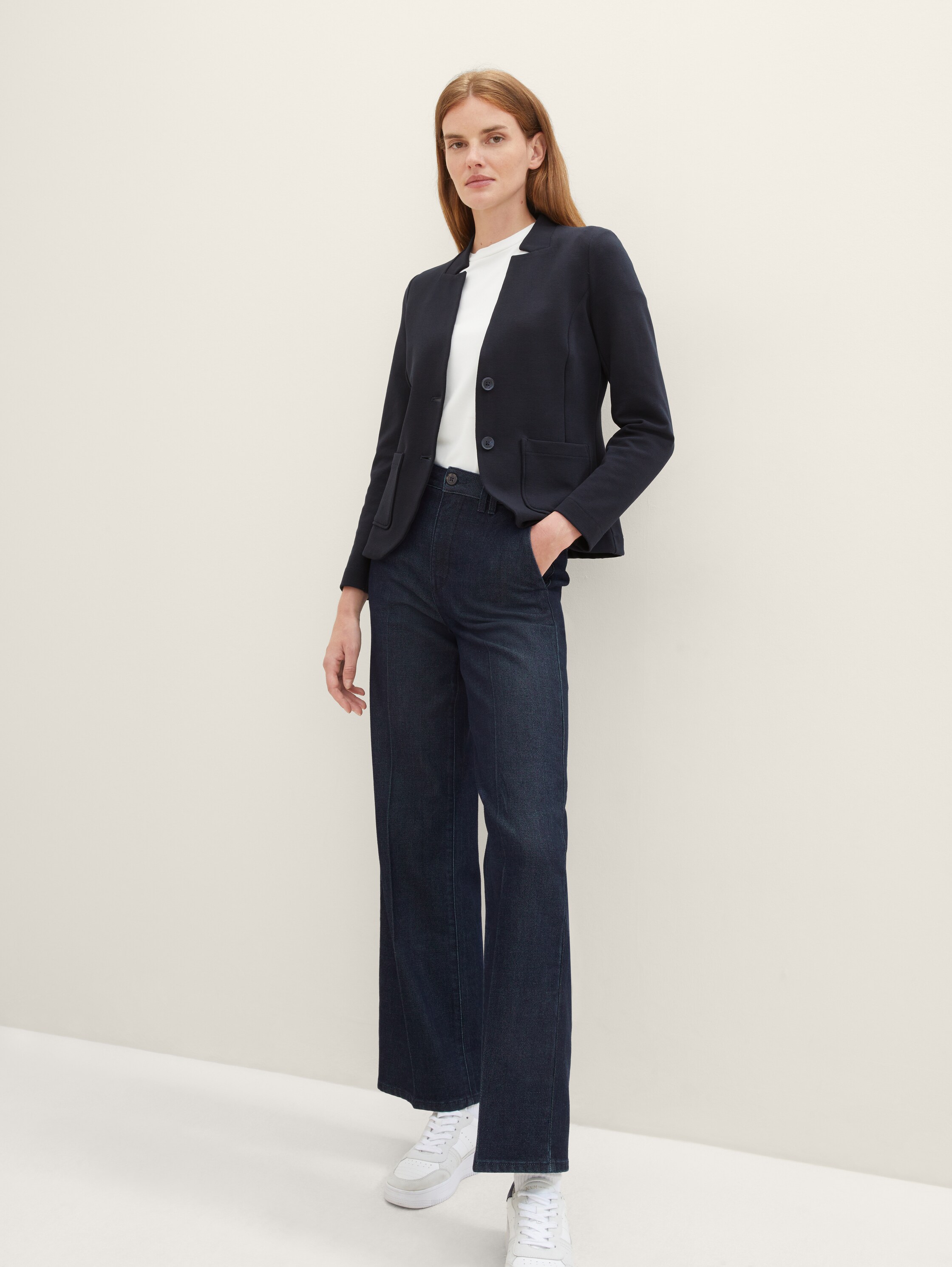 Slim Fit Blazer mit Ottoman-Struktur - 0