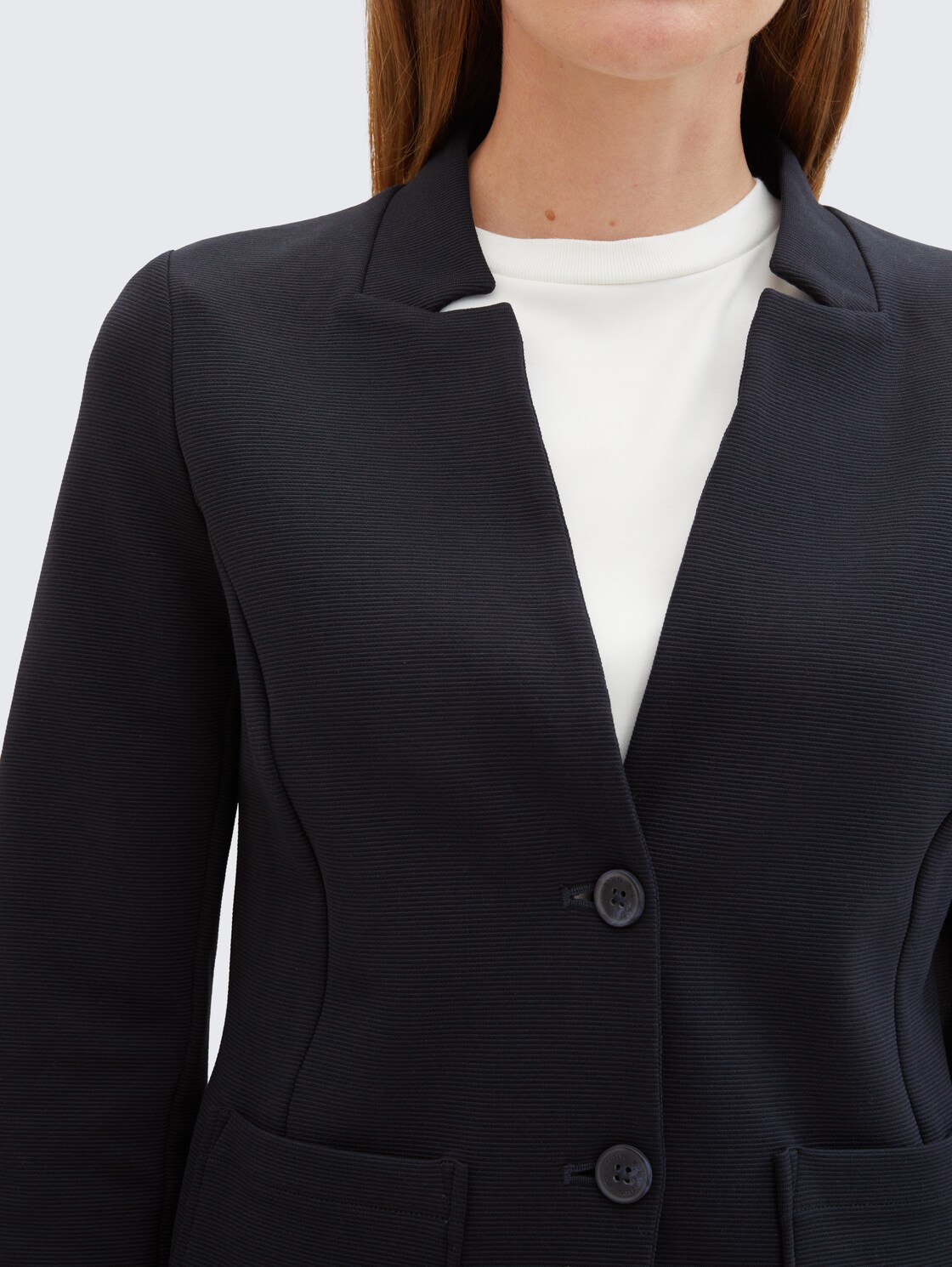 Slim Fit Blazer mit Ottoman Struktur - sky captain blue