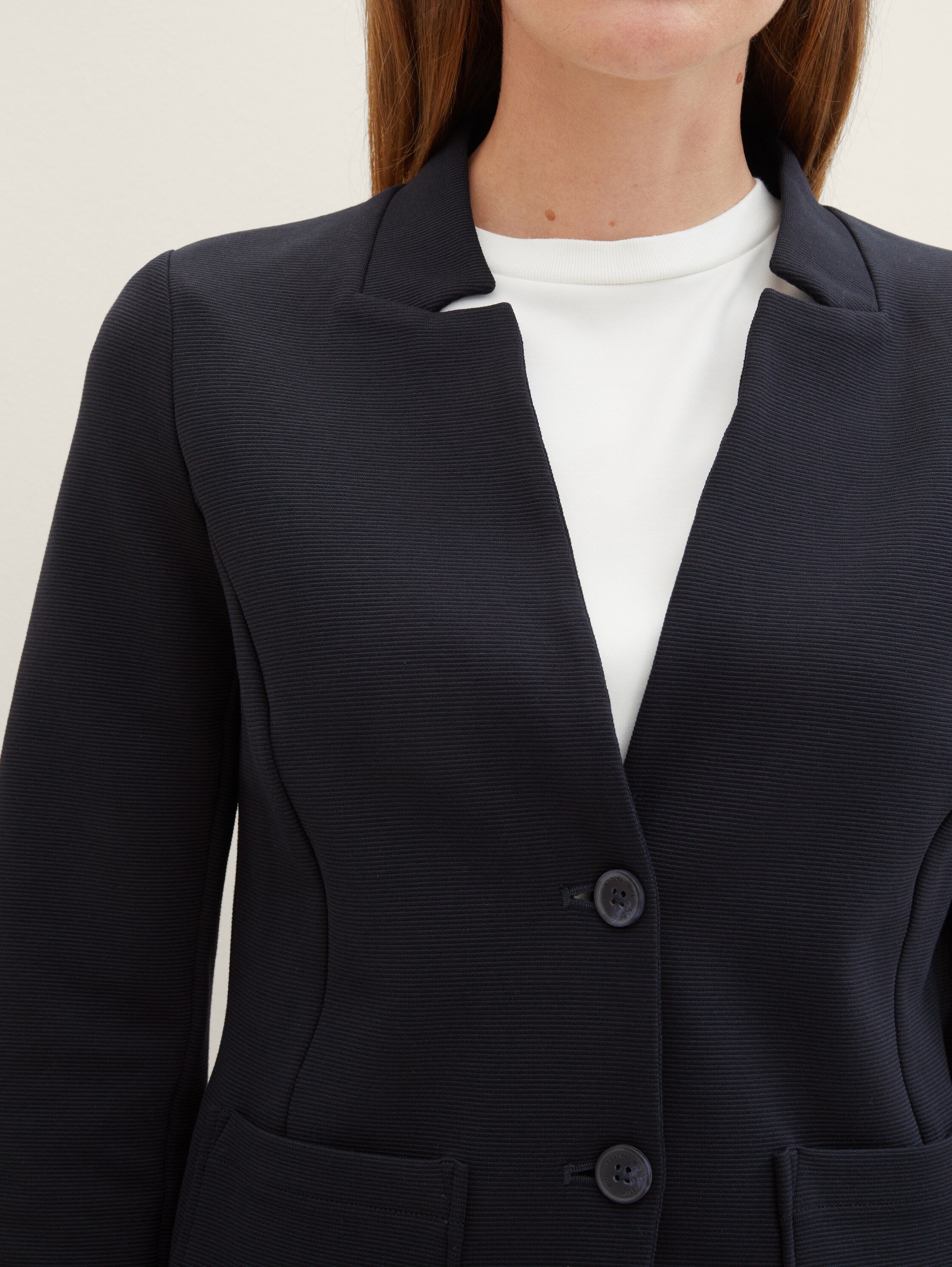 Slim Fit Blazer mit Ottoman-Struktur - 5