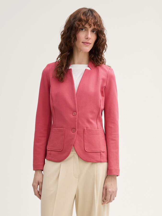 Slim Fit Blazer mit Ottoman Struktur von Women, Berry Red
