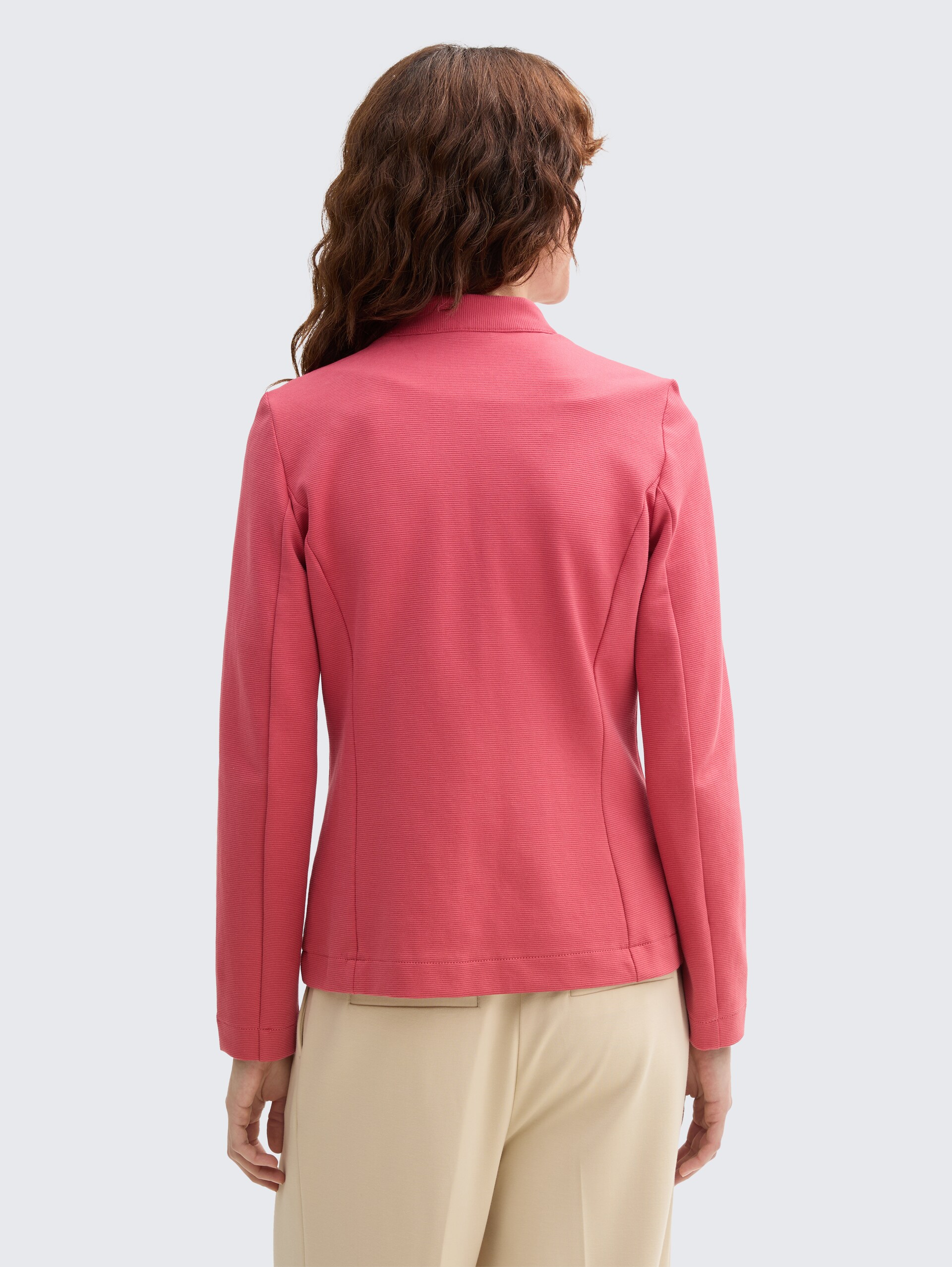 Slim Fit Blazer mit Ottoman Struktur - Berry Red
