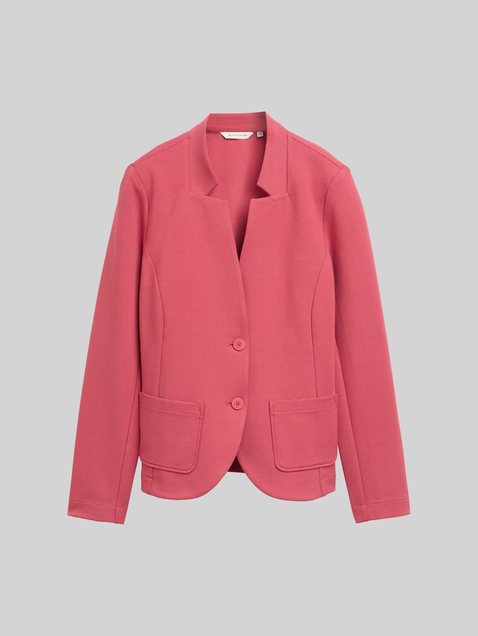 Slim-fit blazer with ottoman texture by Women, Berry Red