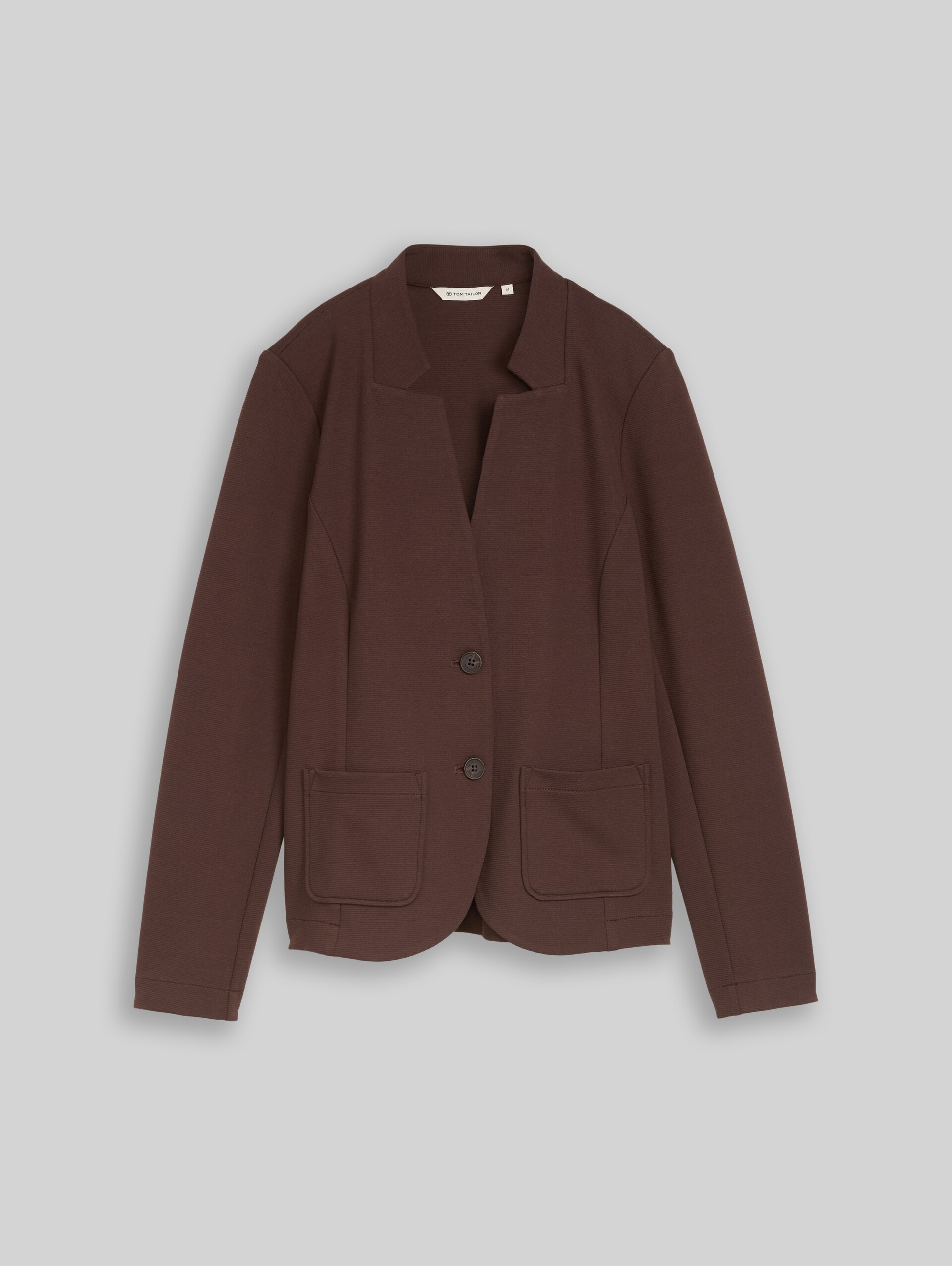 Slim fit blazer met ottoman-structuur - java dark brown