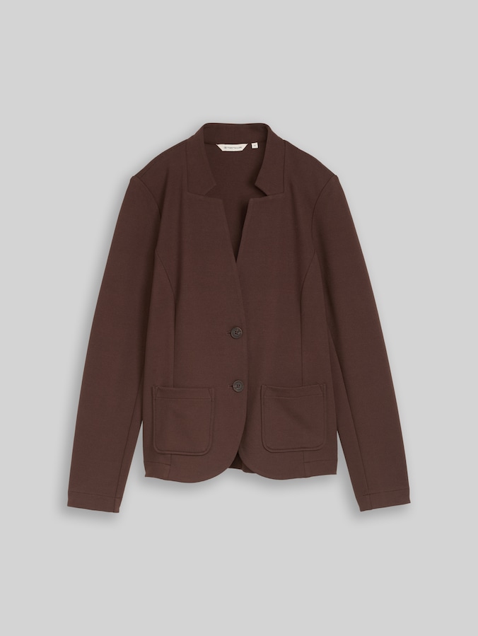 Slim Fit Blazer mit Ottoman Struktur von Women, java dark brown