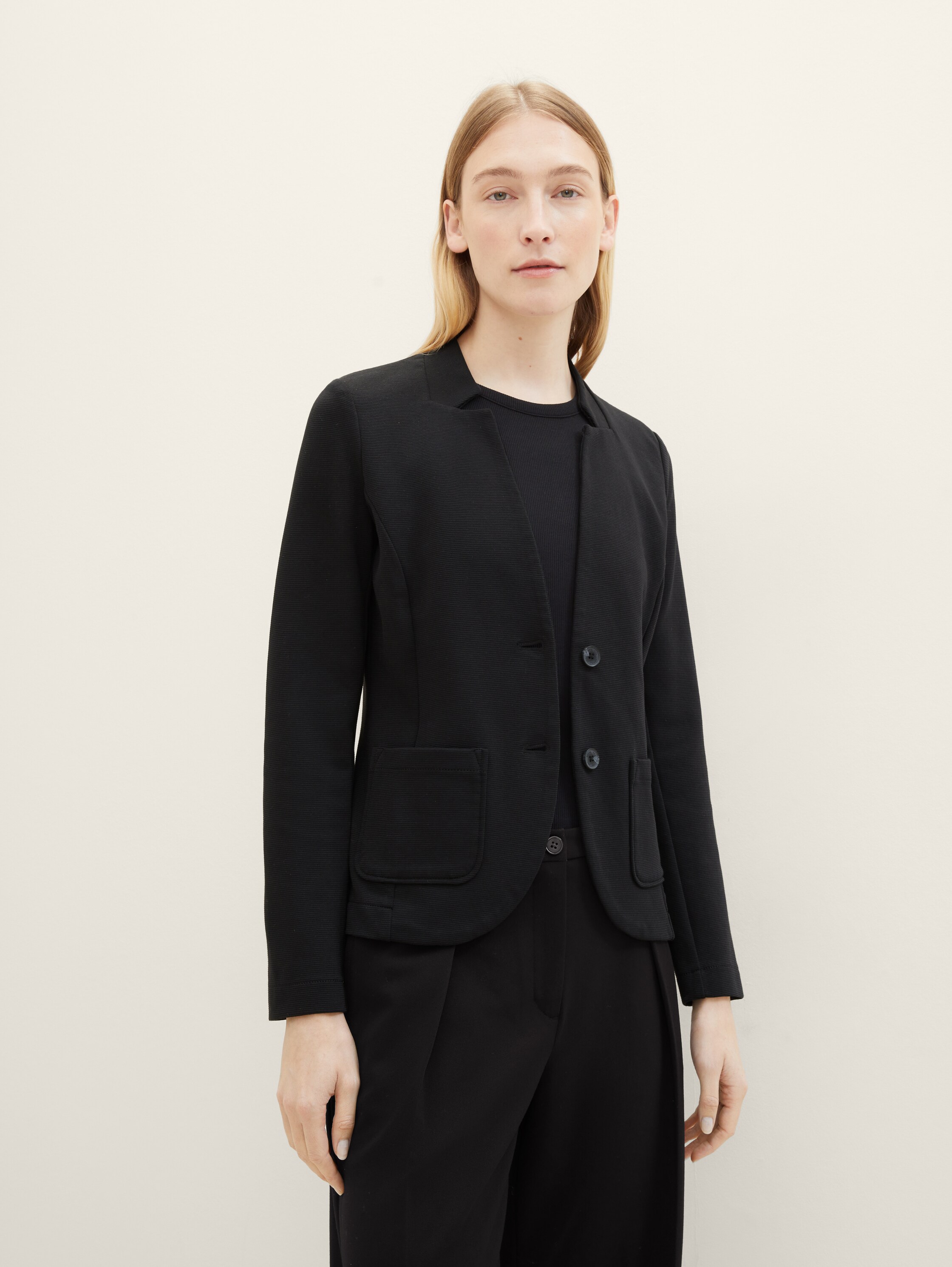Slim Fit Blazer mit Ottoman-Struktur - 2