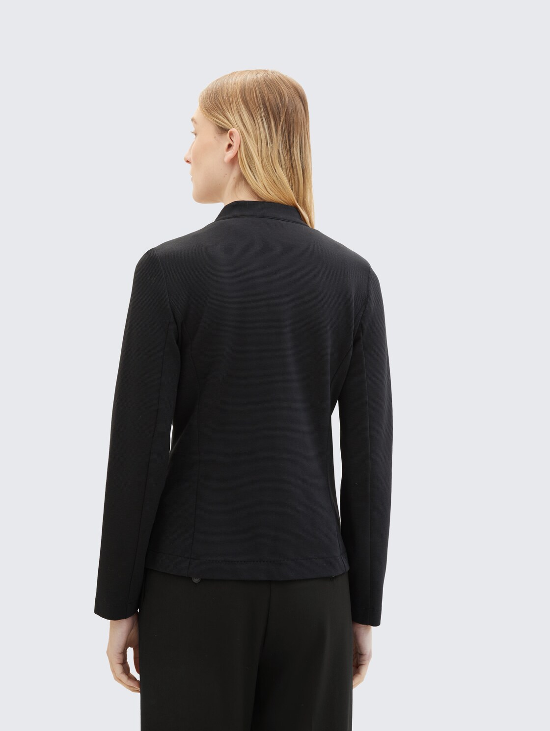 Slim Fit Blazer mit Ottoman Struktur - deep black