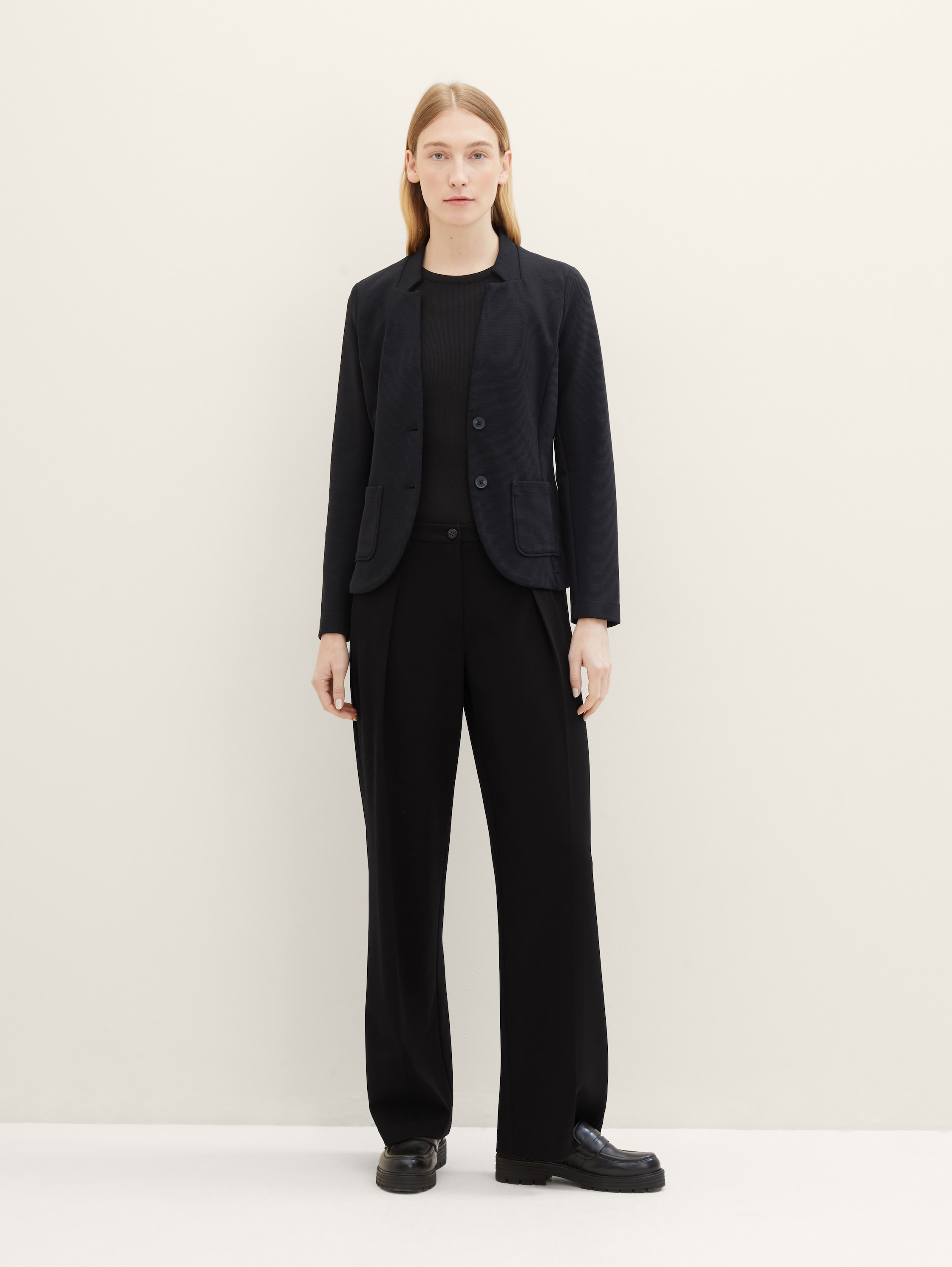 Slim Fit Blazer mit Ottoman-Struktur - 1
