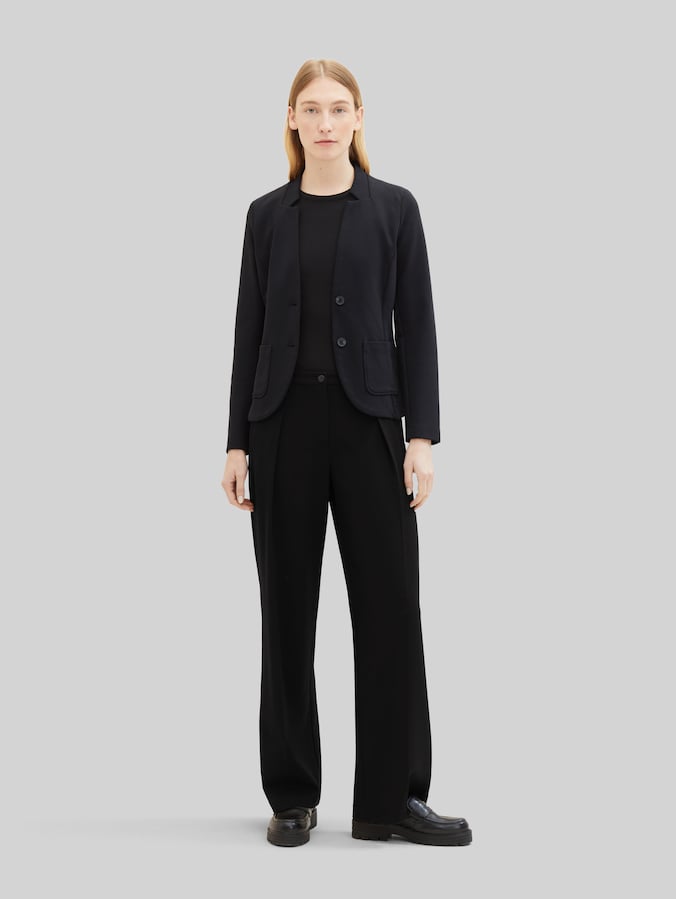 Slim Fit Blazer mit Ottoman Struktur von Women, deep black