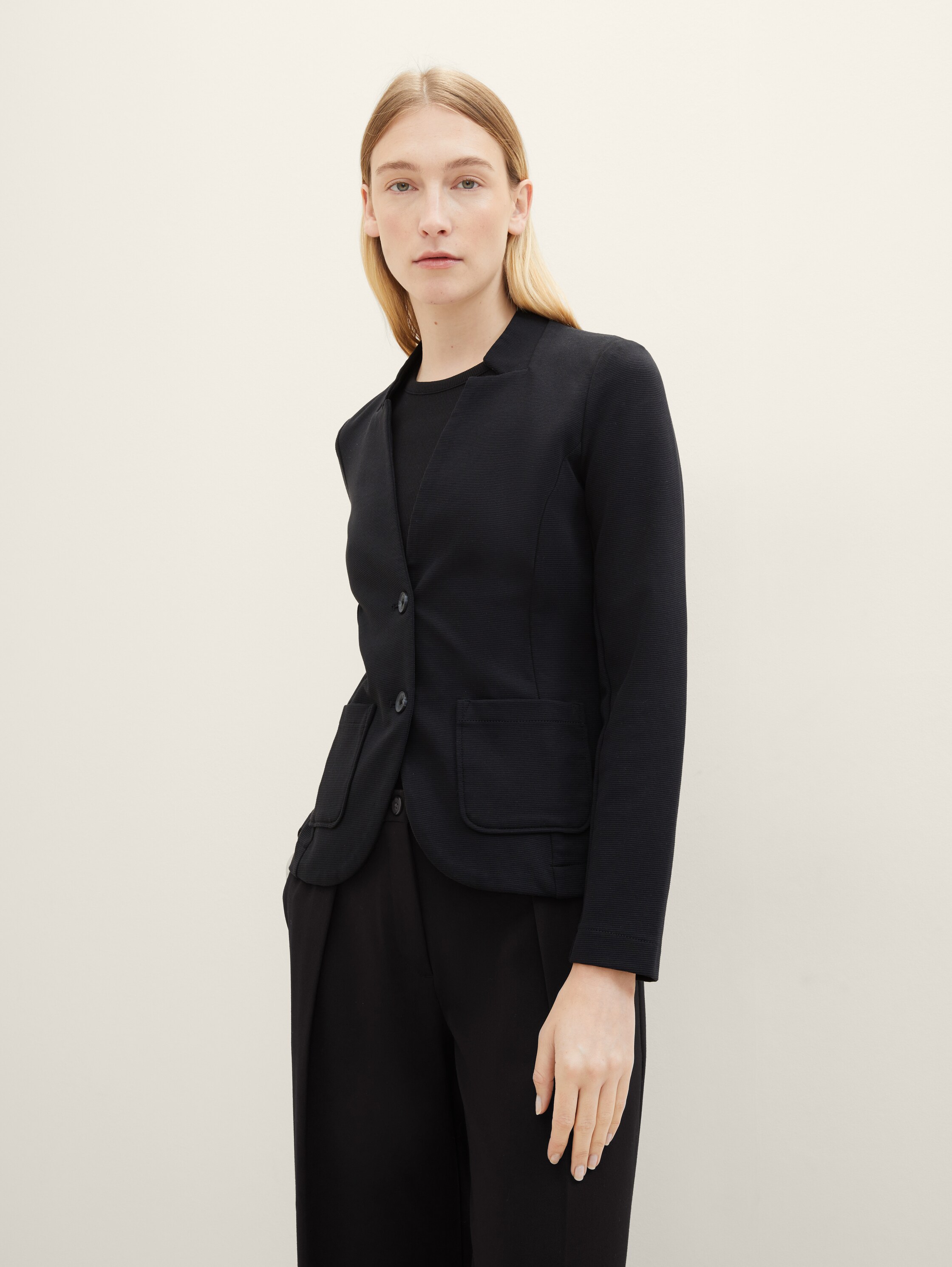 Slim Fit Blazer mit Ottoman-Struktur - 0