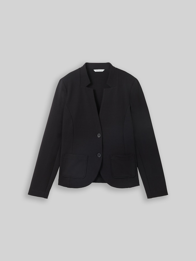 Slim-fit blazer with ottoman texture by Women, deep black