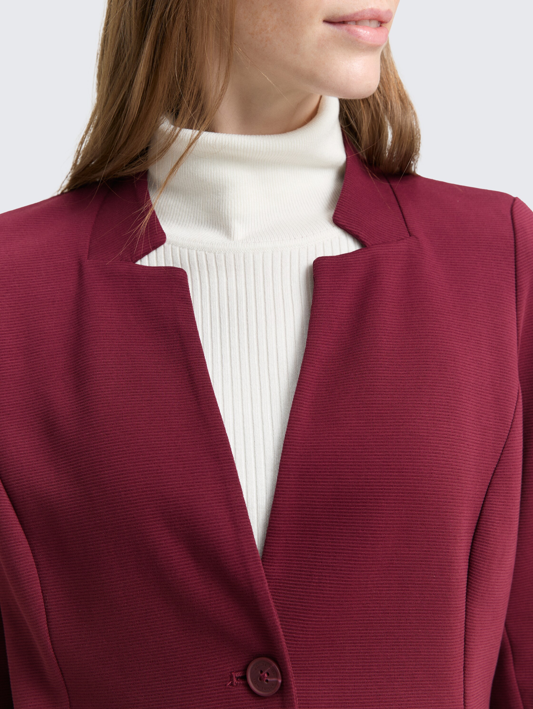 Slim Fit Blazer mit Ottoman Struktur - bordeaux_red - 