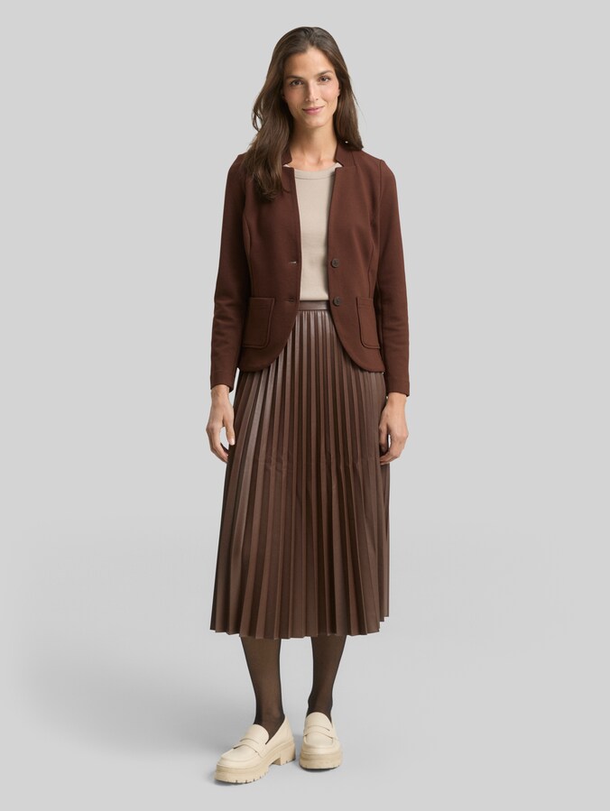 Slim Fit Blazer mit Ottoman Struktur von Women, dark pecan brown