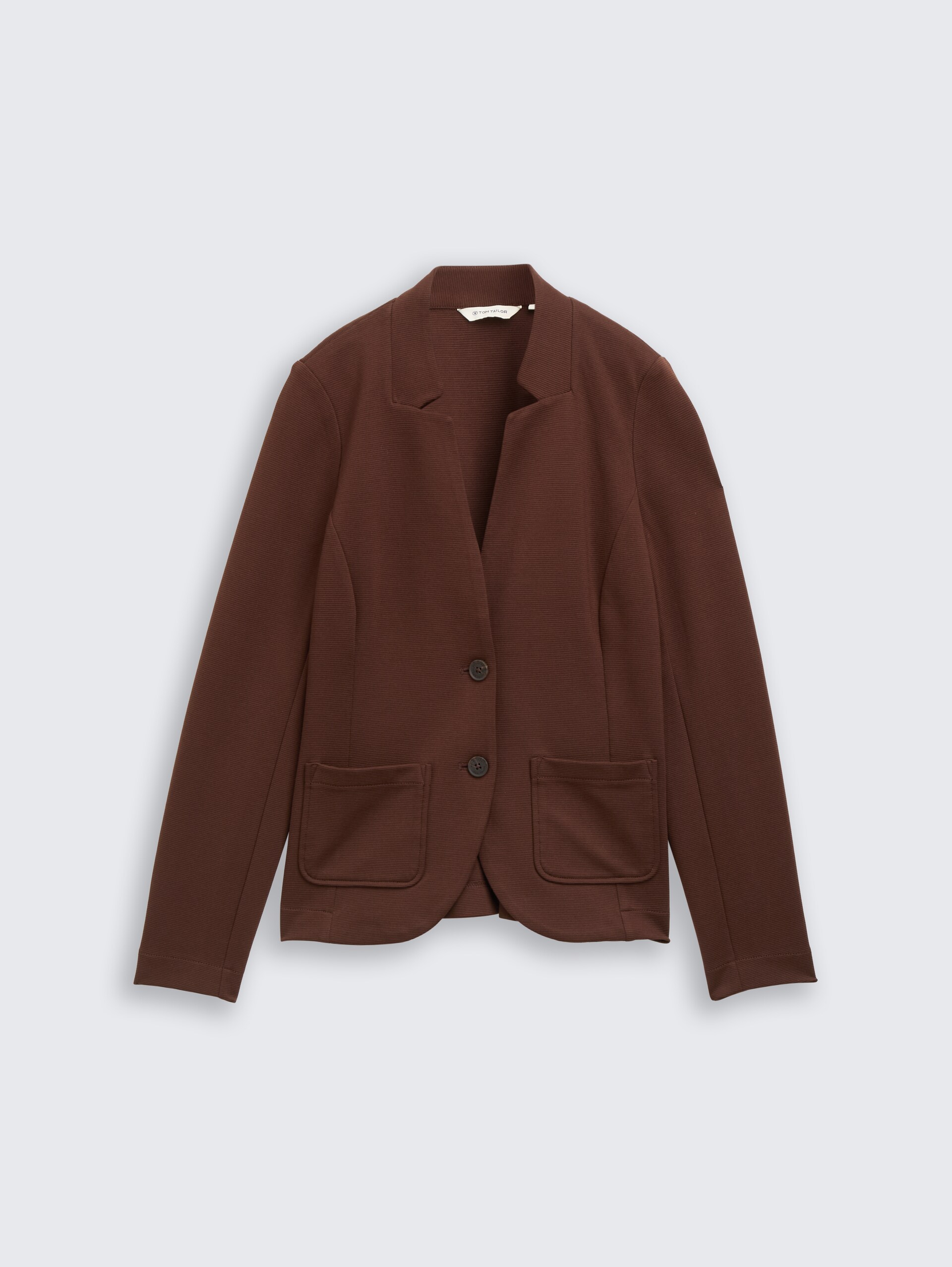 Slim Fit Blazer mit Ottoman Struktur - dark pecan brown