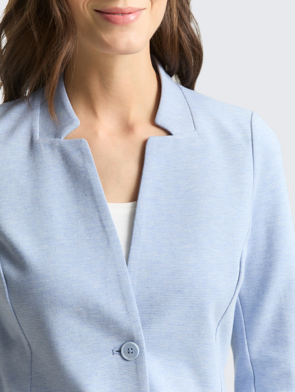 Slim Fit Blazer mit Ottoman Struktur - kentucky blue melange