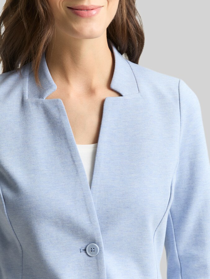TOM TAILOR Cappotto Donna Slim Fit Con Tasche - Fjord Blue CK Structure, Taglia XXL, Mezza Stagione