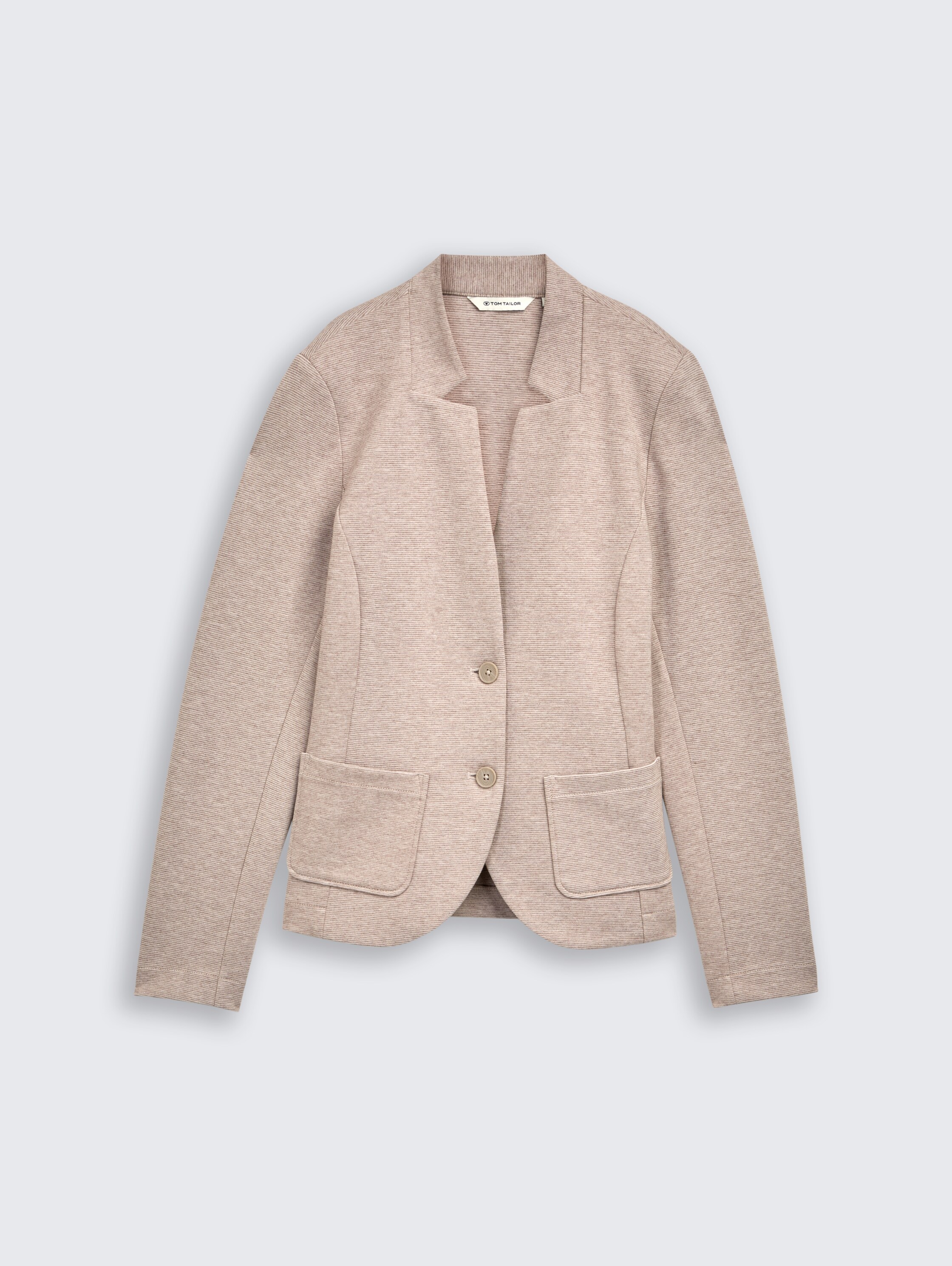Slim Fit Blazer mit Ottoman Struktur - soft_taupe_melange - 