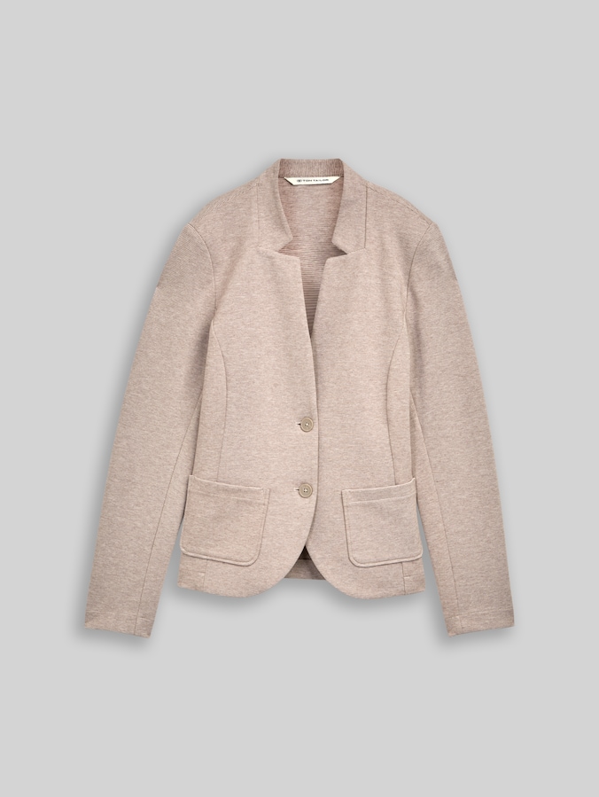 Slim Fit Blazer mit Ottoman Struktur von Women, soft taupe melange