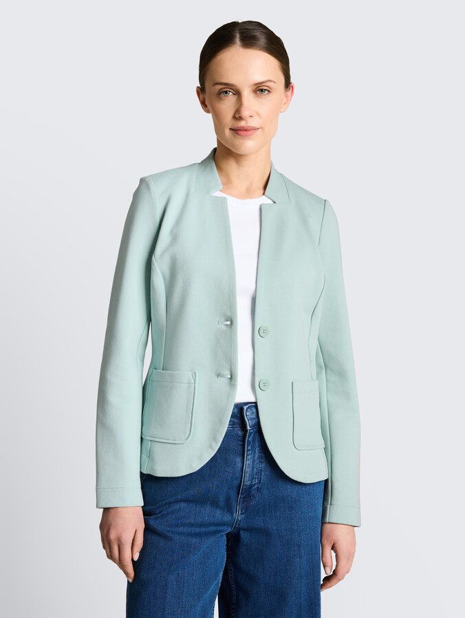 Slim fit blazer met ottoman-structuur door Women, blue haze