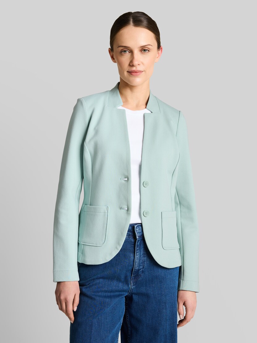 Slim fit blazer met ottoman-structuur door Women, blue haze