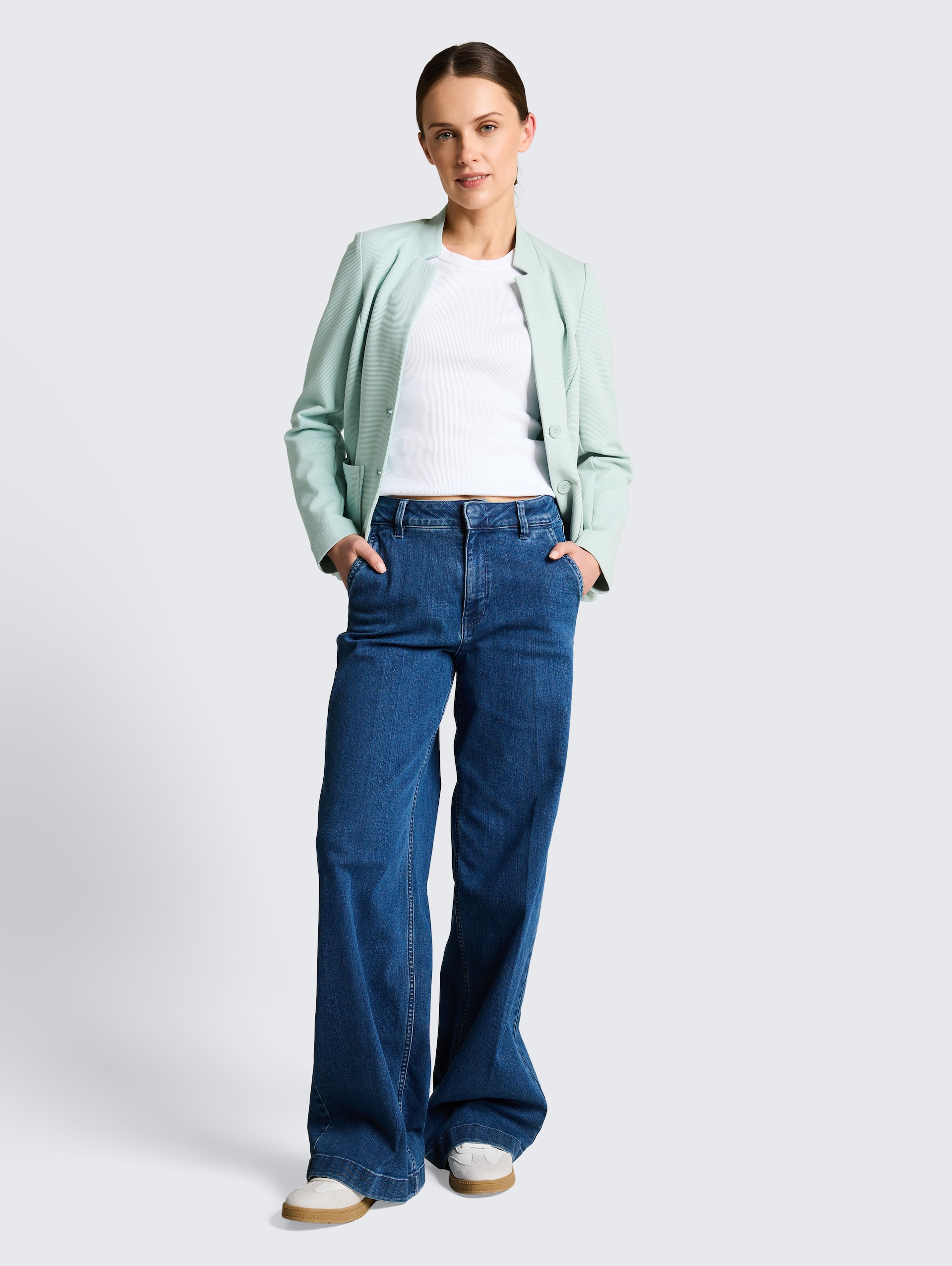 Slim Fit Blazer mit Ottoman Struktur - blue haze